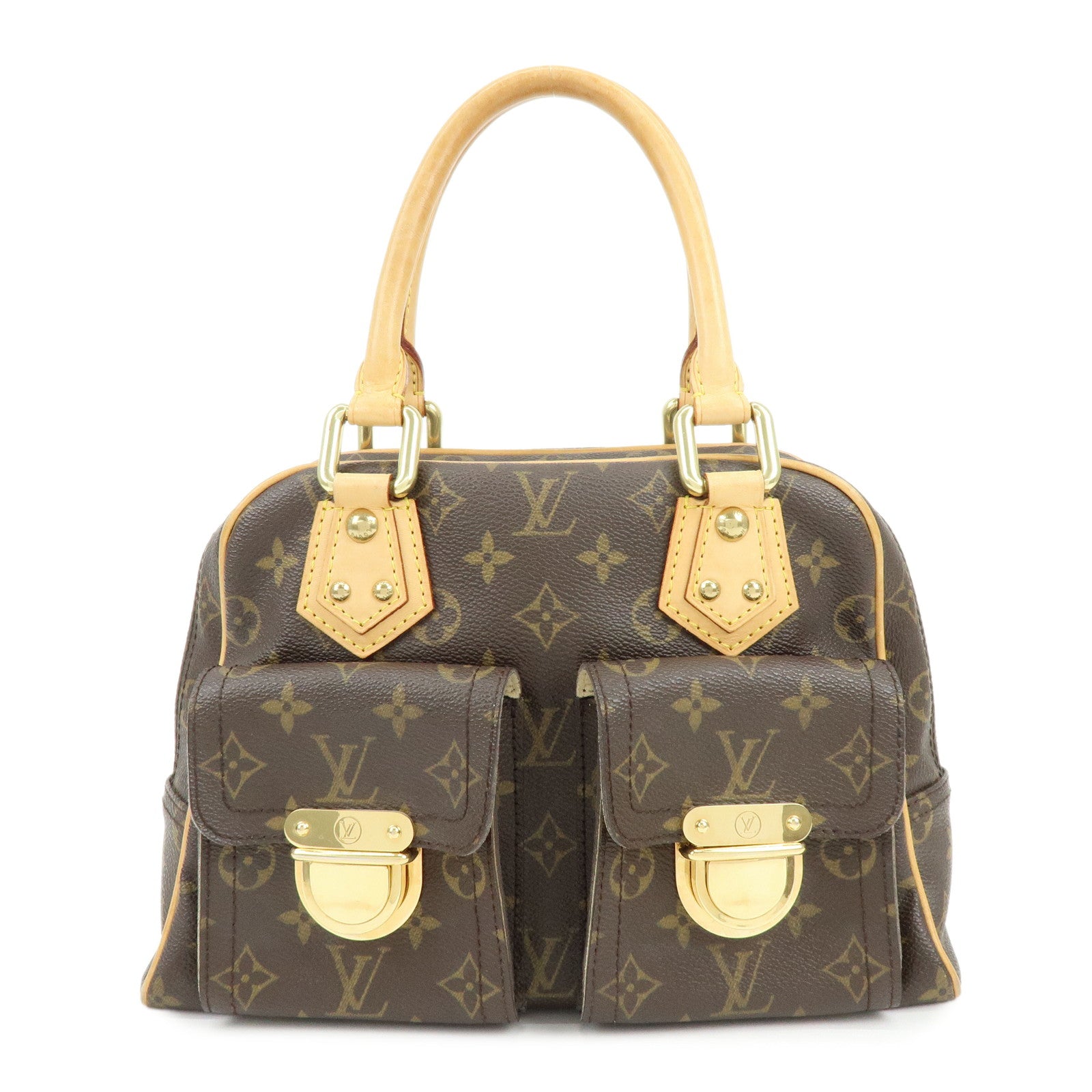 Louis Vuitton Monogram Manhattan PM Hand Bag Brown M40026