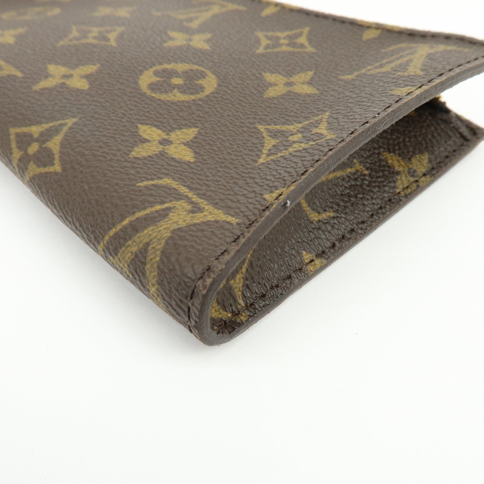 Louis Vuitton Monogram Leather Pouch for Baguette GM Brown Gold