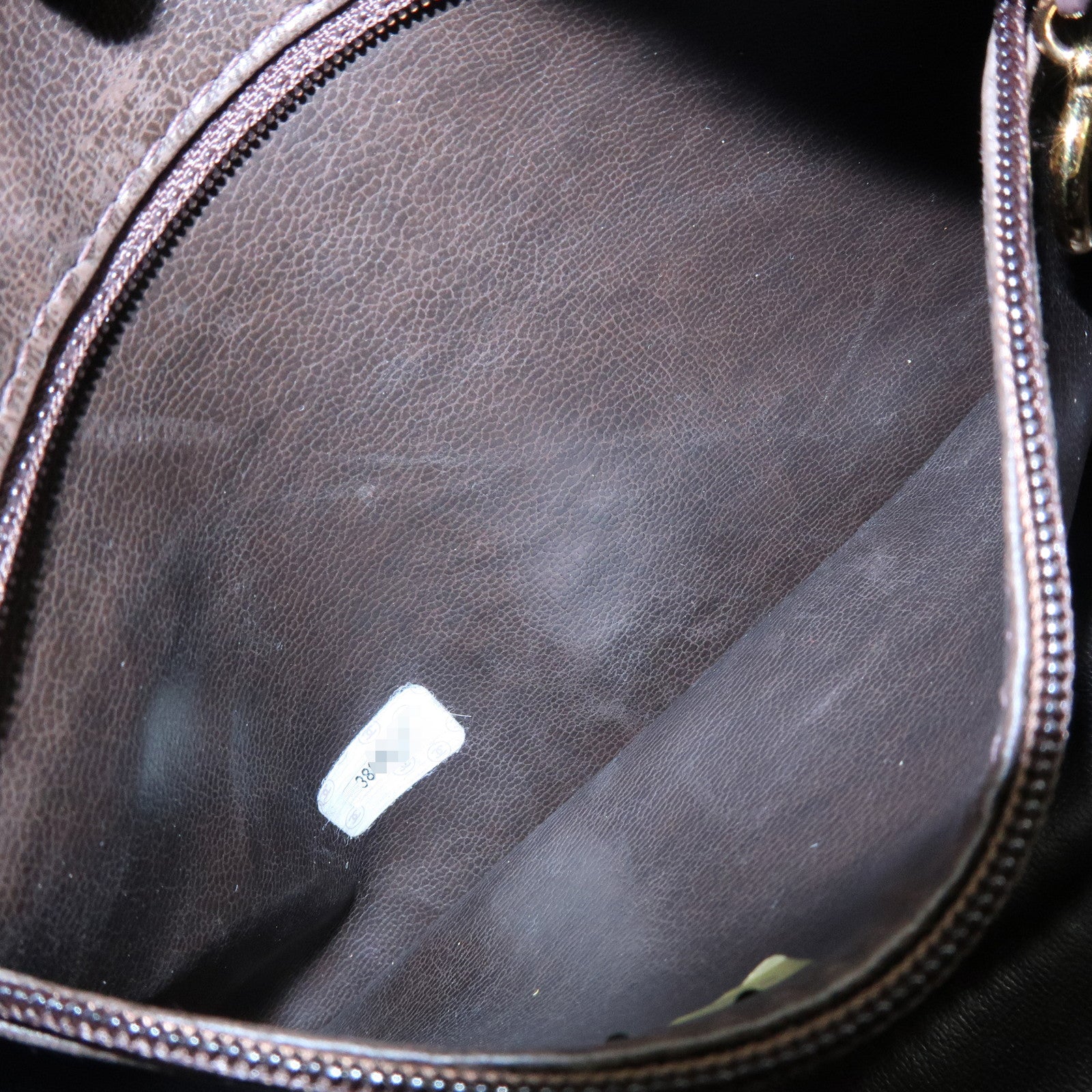 CHANEL COCO Mark Caviarskin Pouch Cosmetic Pouch Dark Brown A01996