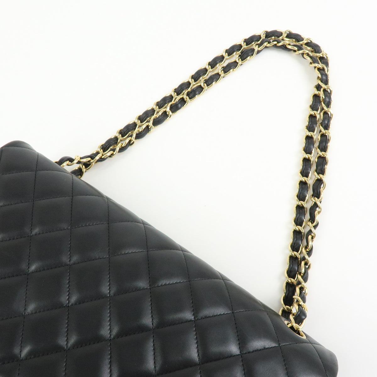CHANEL Jumbo Matelasse 34 Lamb Skin Chain Shoulder Bag Black A01094