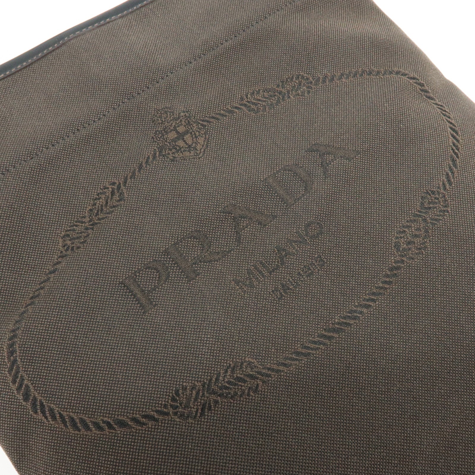 PRADA Logo Jacguard Shoulder Bag Crossbody Bag Dark Brown VA0655