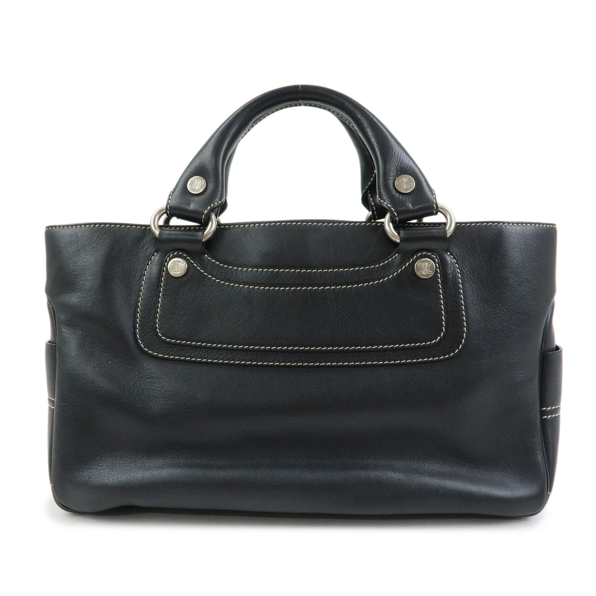 CELINE Leather Boogie Bag Hand Bag Black