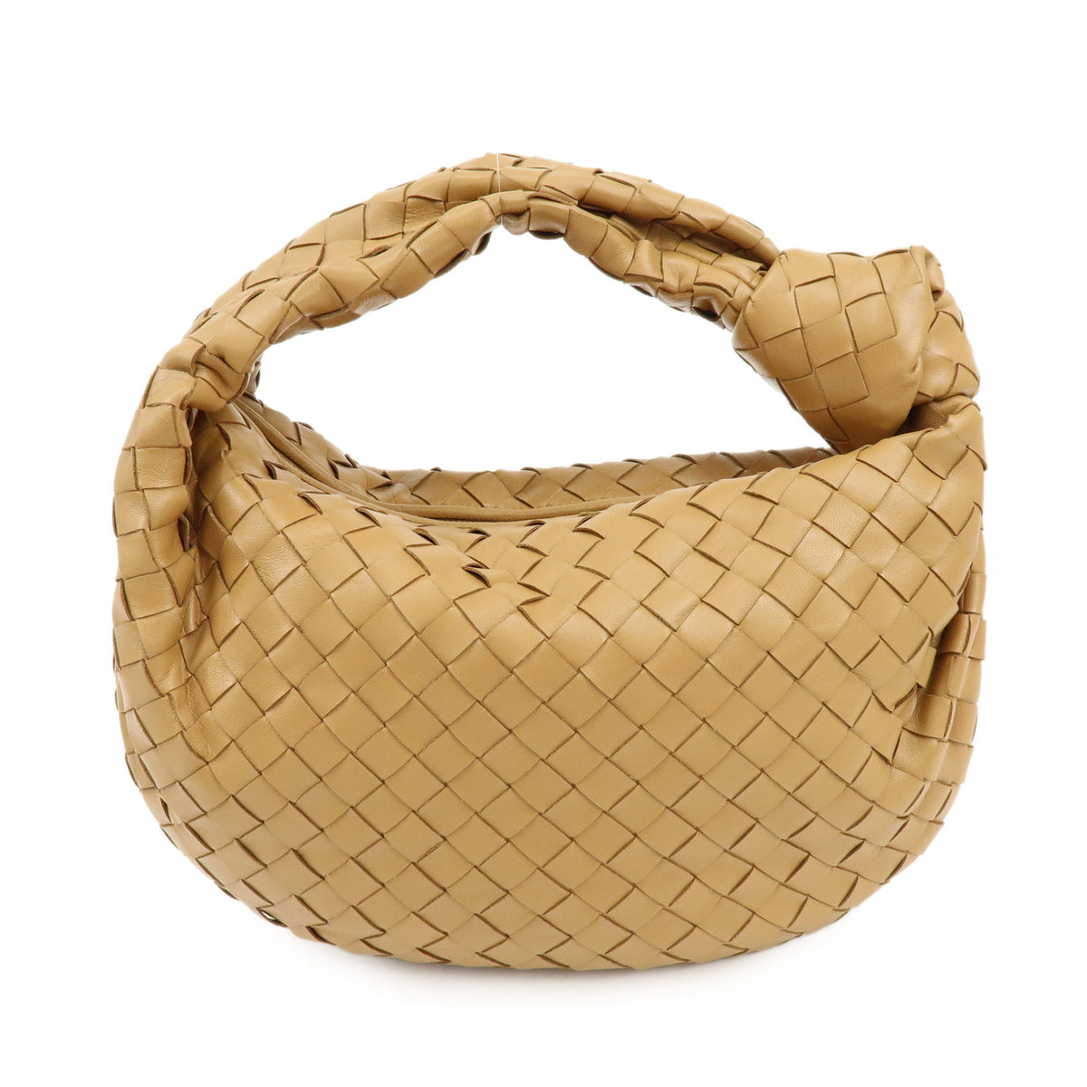 BOTTEGA VENETA Jodie Medium Intrecciato Leather Shoulder Bag Camel