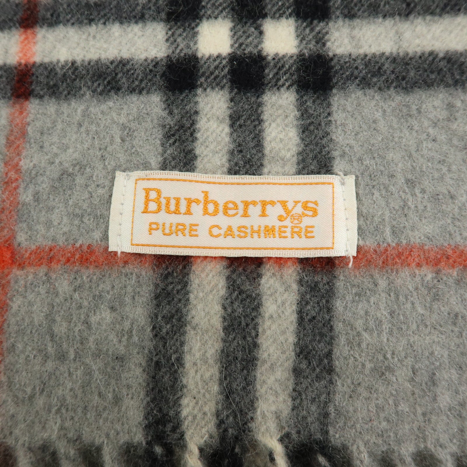 BURBERRY Lot of 2 Cashmere 100% Scarf Shawl Nova Plaid Grey Off White