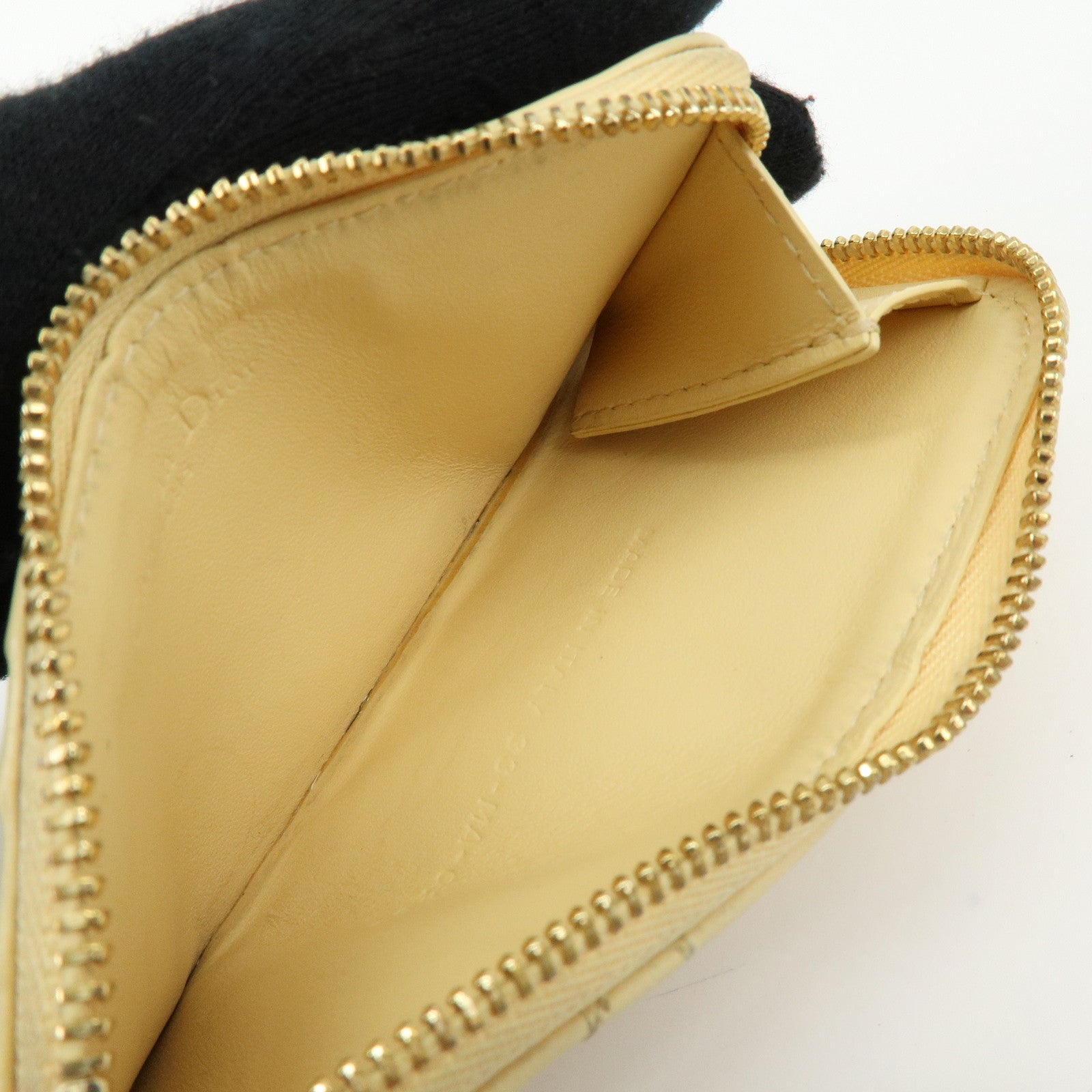 Christian Dior Lady Dior Cannage Cosmos Lambskin Card Case Yellow