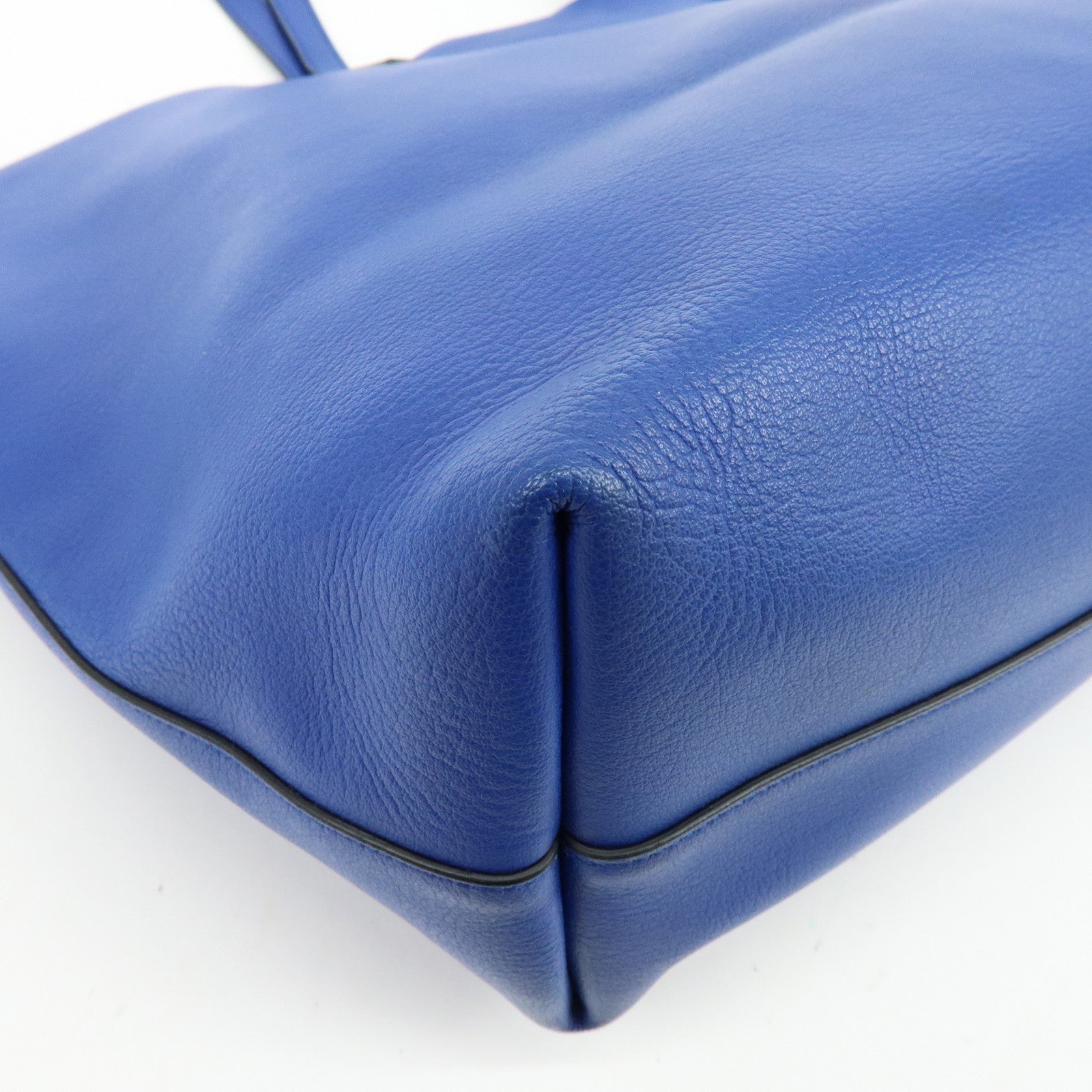 SAINT LAURENT PARIS Cassandra Leather Sac Shopping Bag Blue 394195