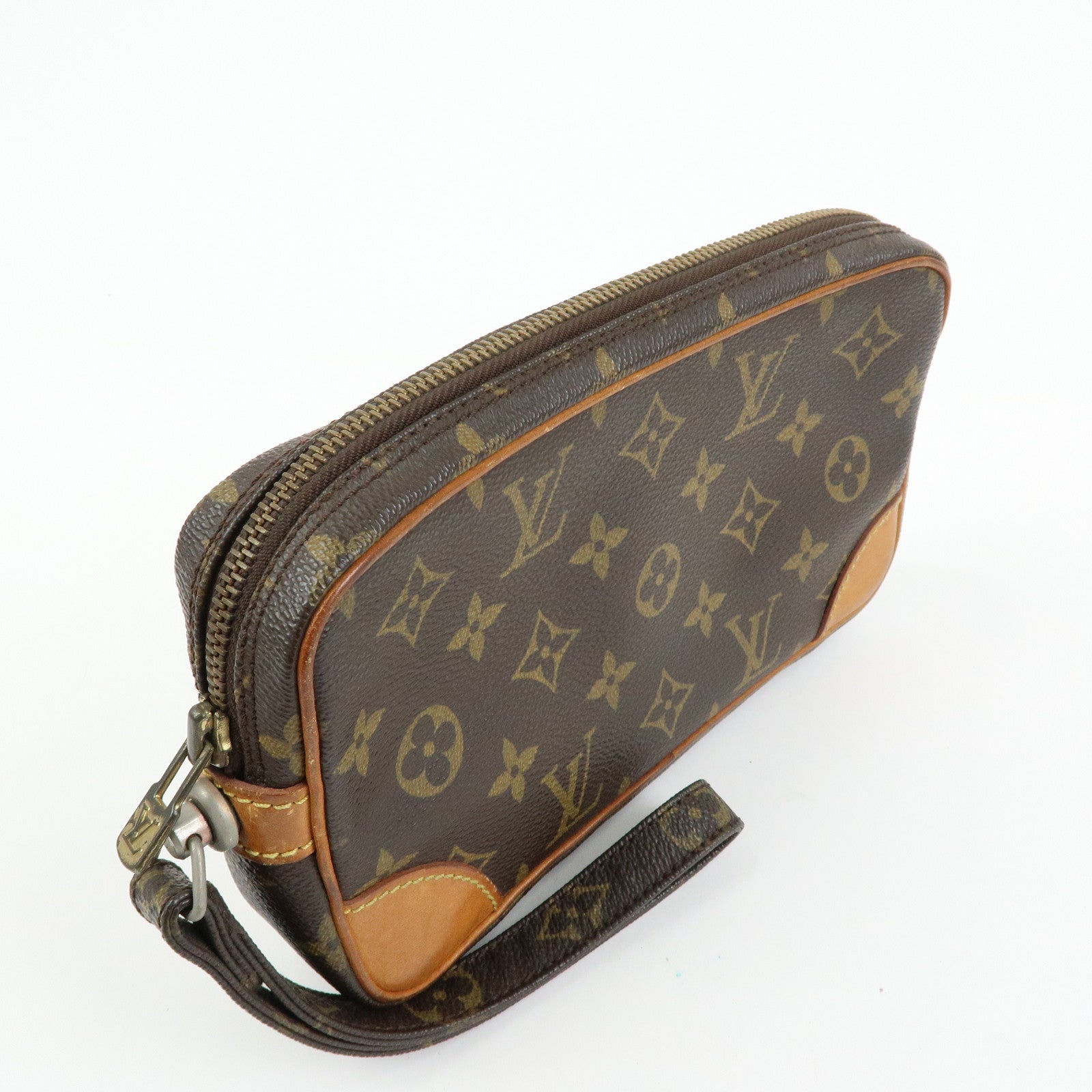 Louis Vuitton Monogram Marly Dragonne PM Clutch Bag Brown M51827