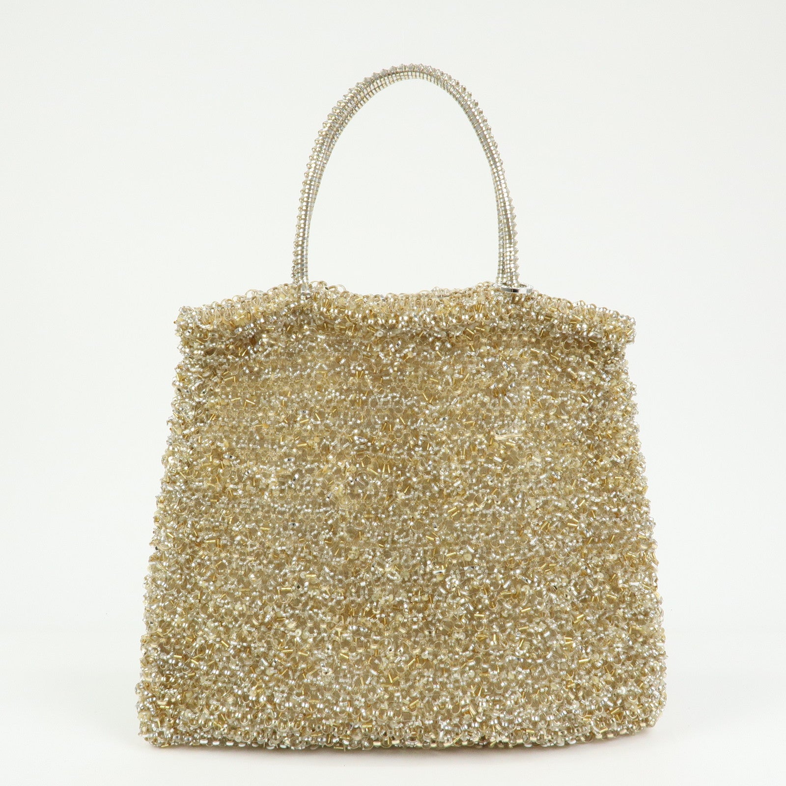 ANTEPRIMA Set of 2 PVC Wire Bag Hand Bag Tote Bag Brown Gold