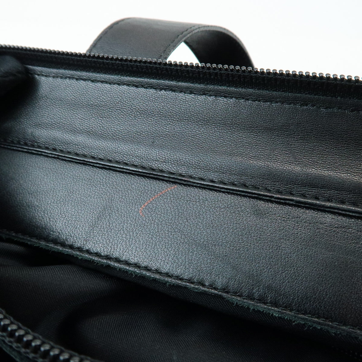 LOEWE Nappa Leather Wood Hand Bag Tote Bag Black Brown