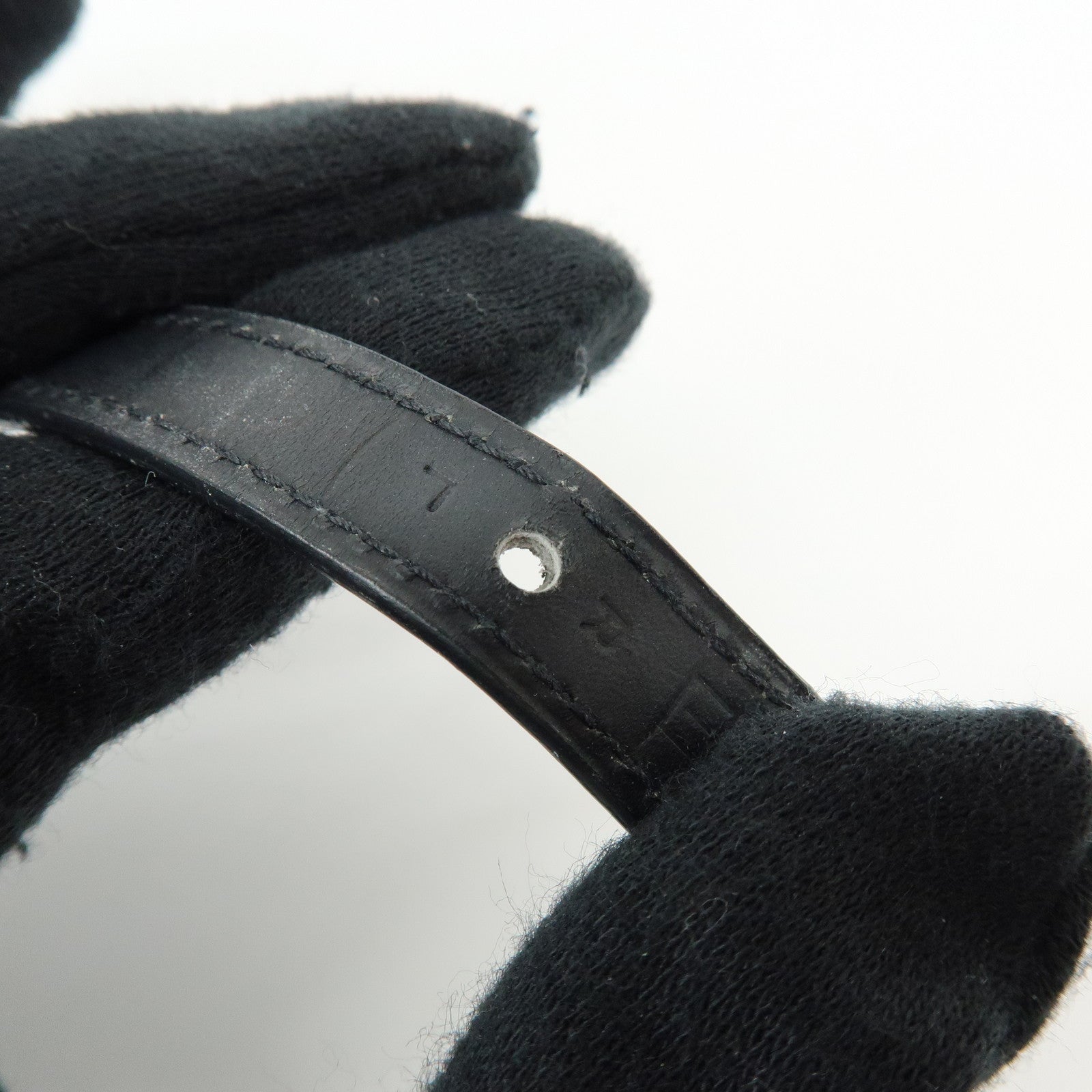 HERMES Serie Looping Leather Metal Bracelet Brown Black Silver