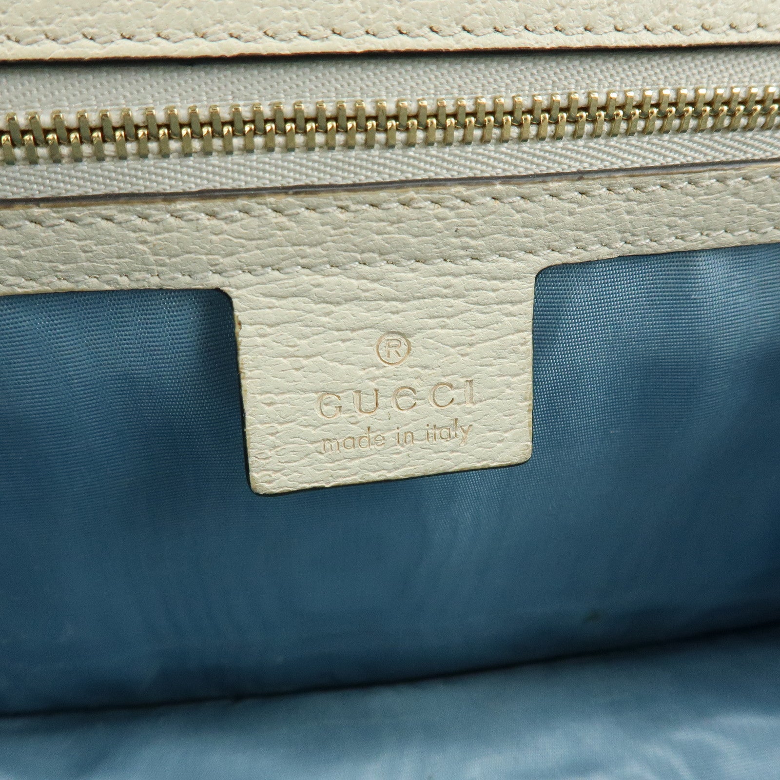 GUCCI Sylvie Sherry Calf Leather Shoulder Bag Ivory Bee & Star 524405