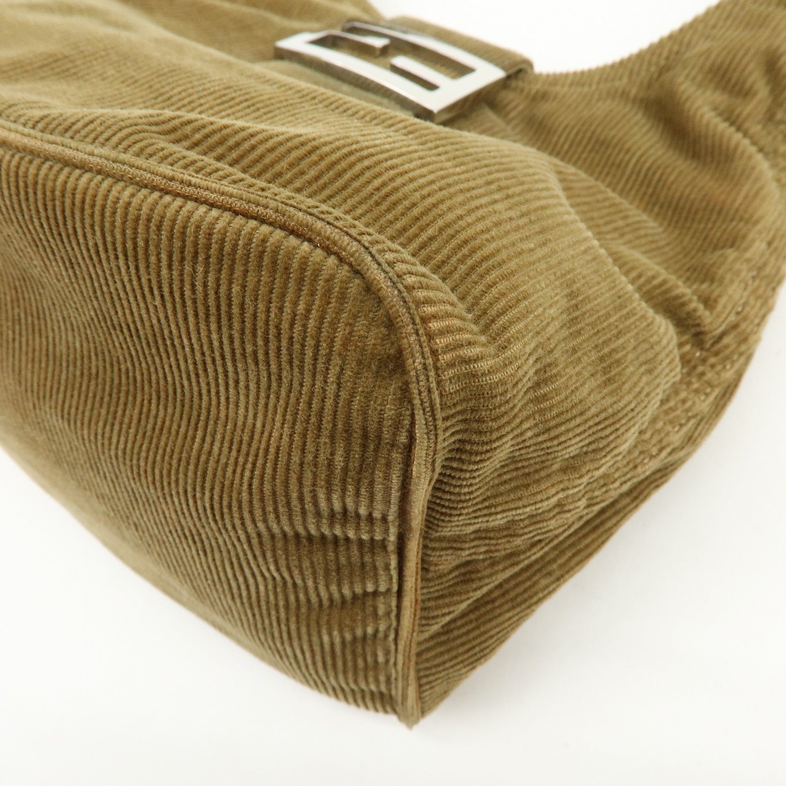 FENDI Corduroy Shoulder Bag Hand Bag Light Brown 26686