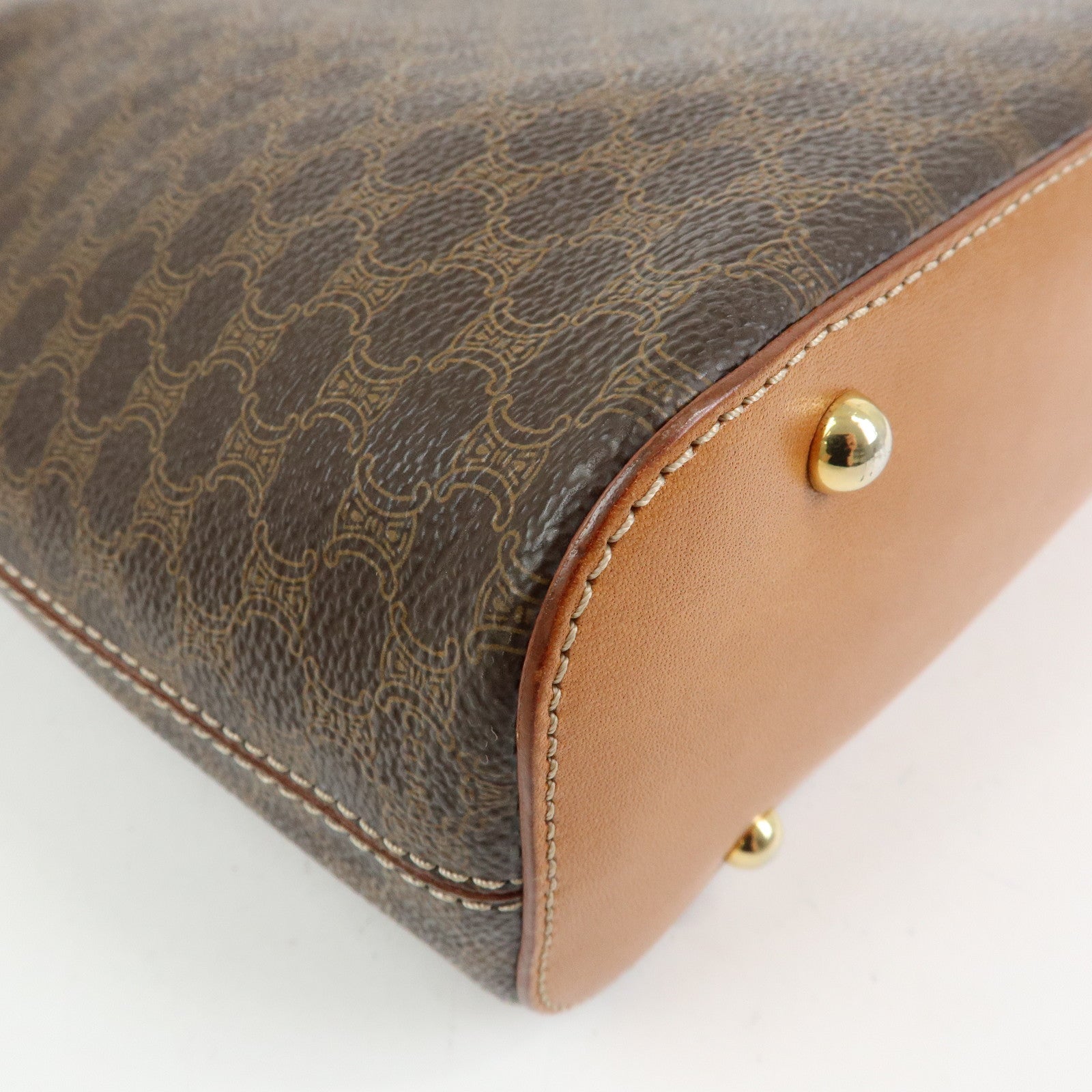 CELINE Macadam PVC Leather Shoulder Bag Brown