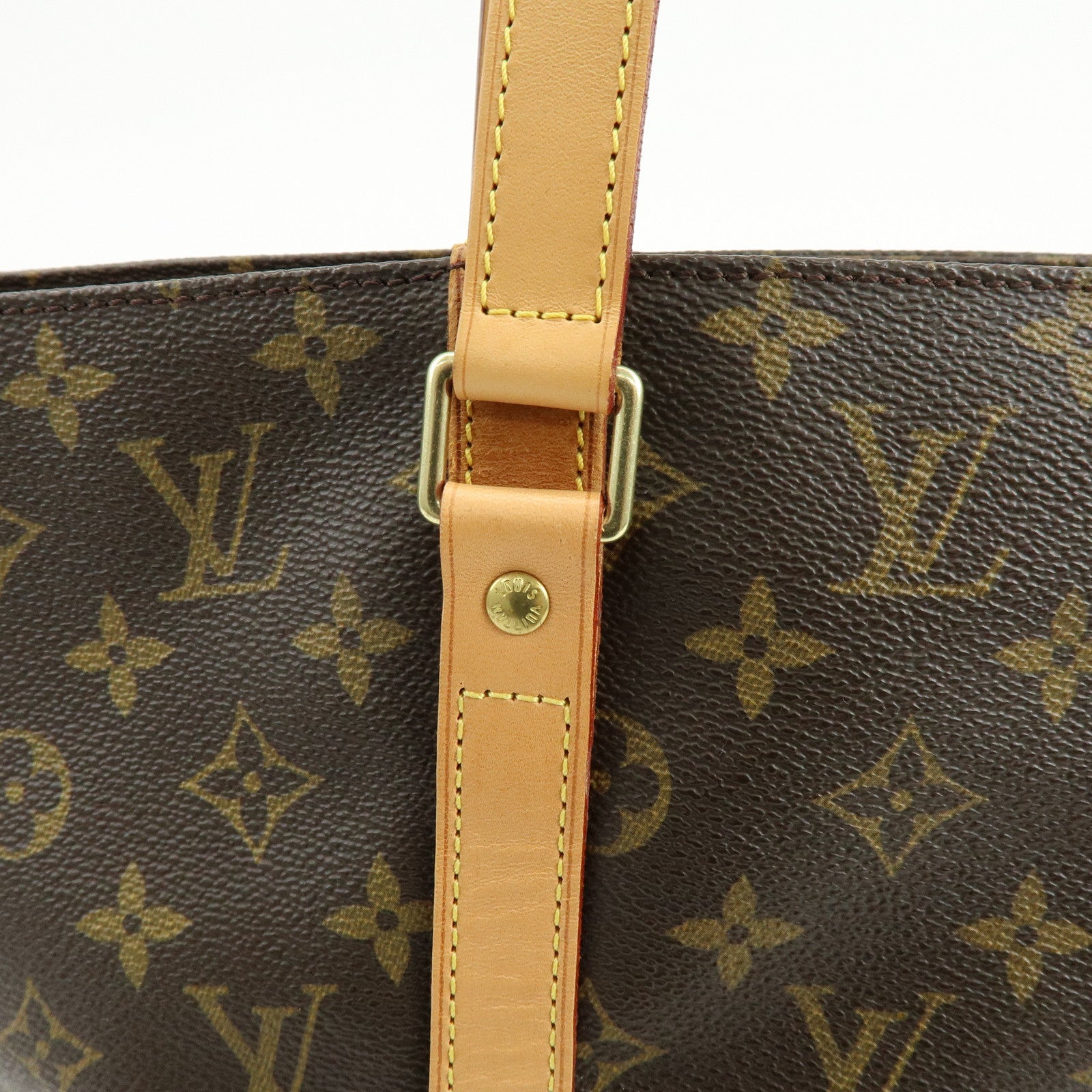 Louis Vuitton Monogram Sac Shopping Canvas Shoulder Bag Brown M51108