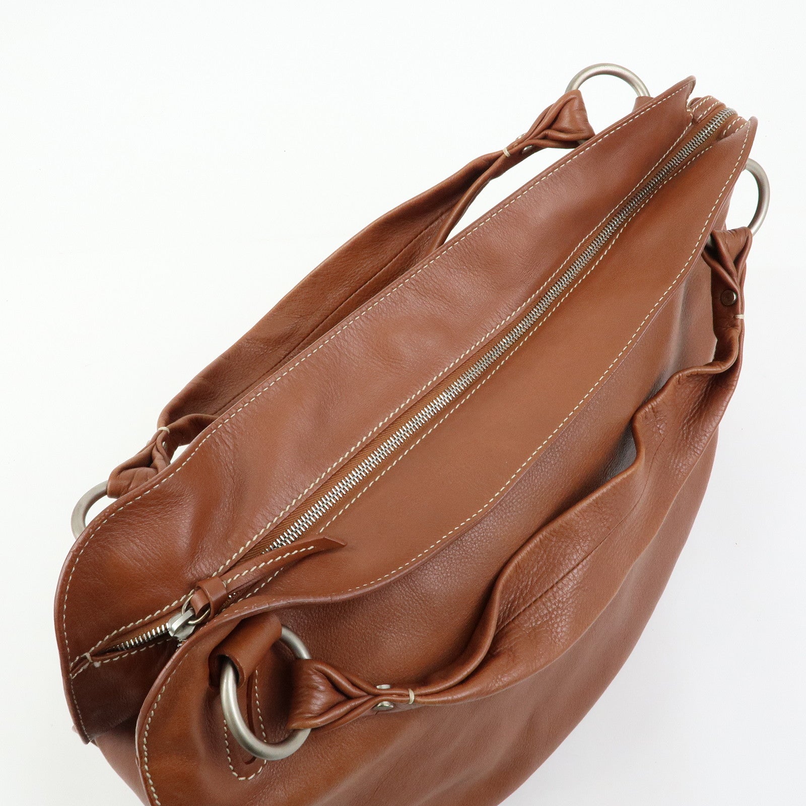 CELINE Bittersweet Leather Shoulder Bag Hand Bag Brown