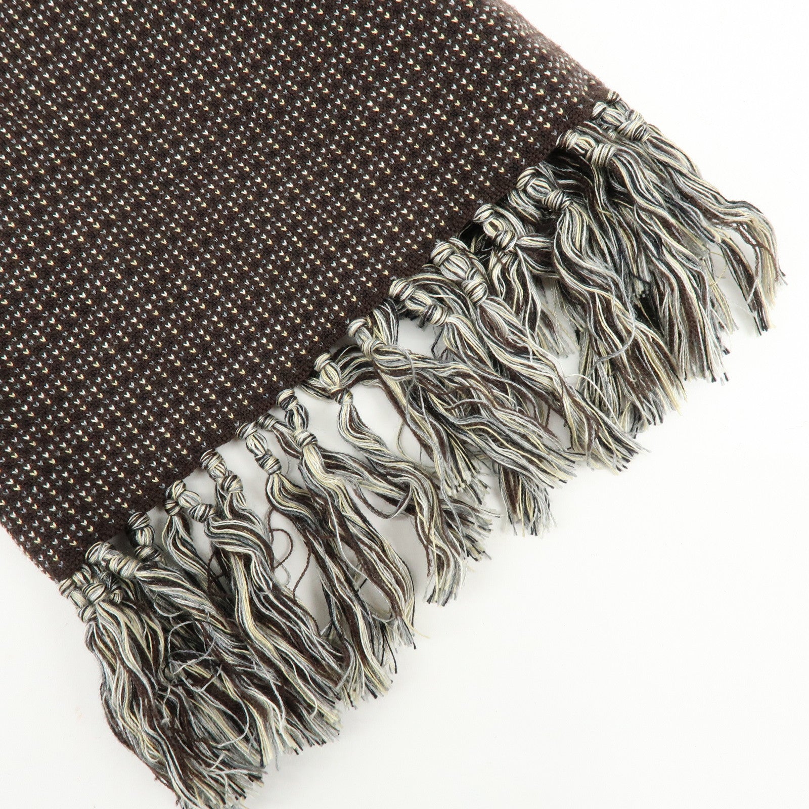 Louis Vuitton Taiga Takahashi Wool Silk Scarf Stole Dark Brown