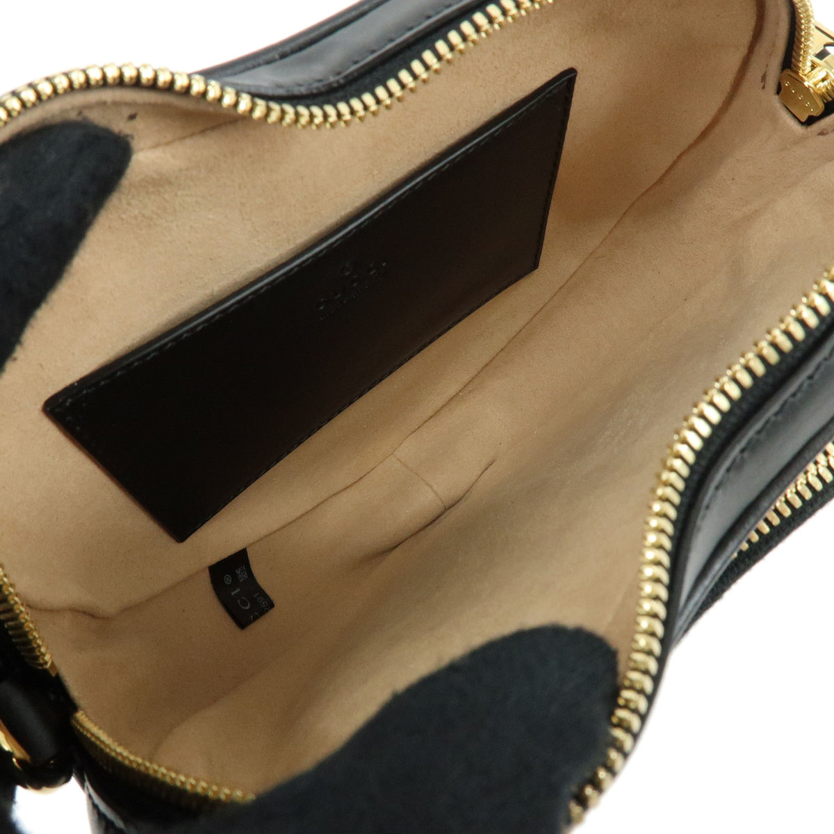 GUCCI Interlocking G Leather Shoulder Bag Crossbody Bag Black 751628