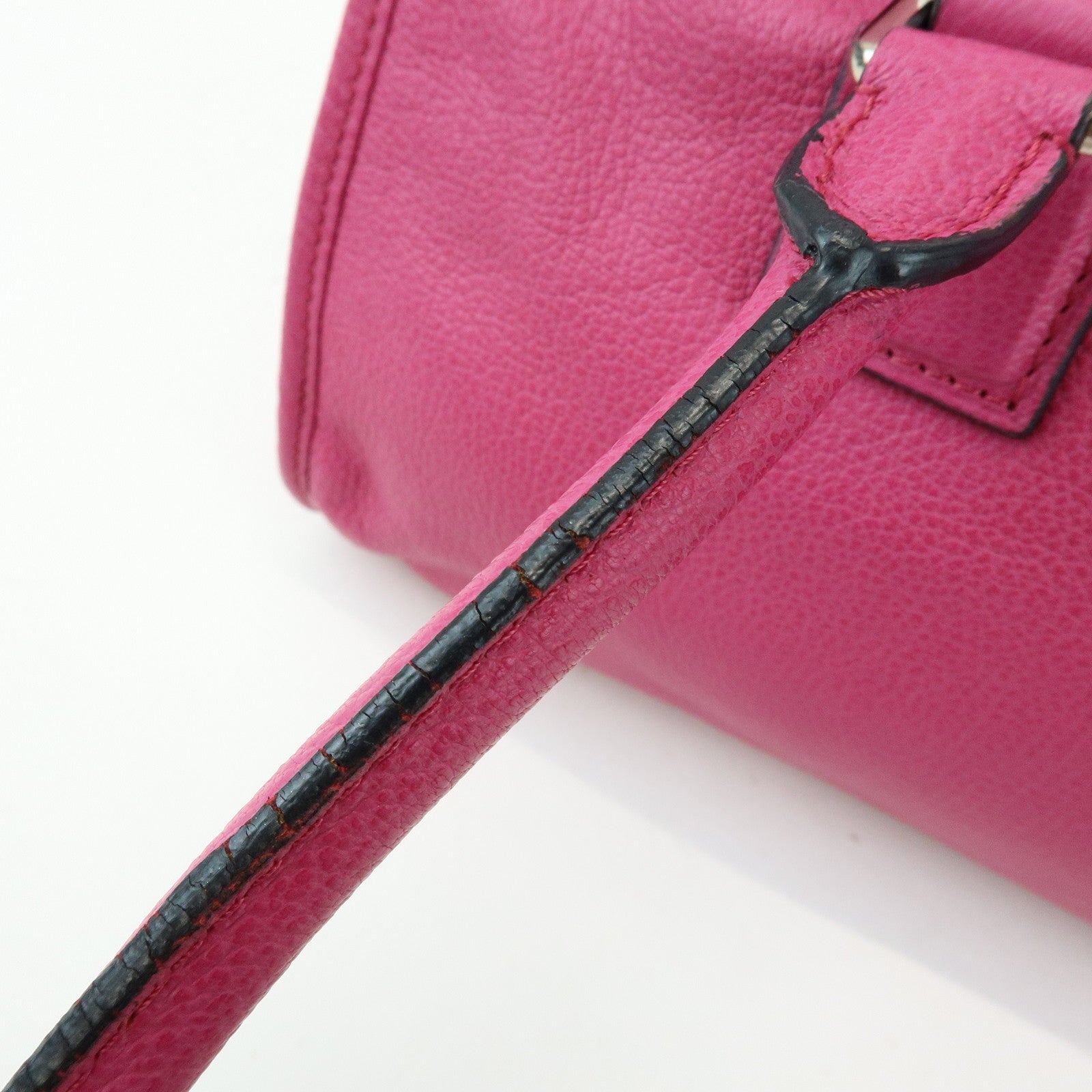 LOEWE Anagram Leather Hand Bag Shoulder Bag Mini Boston Bag Pink