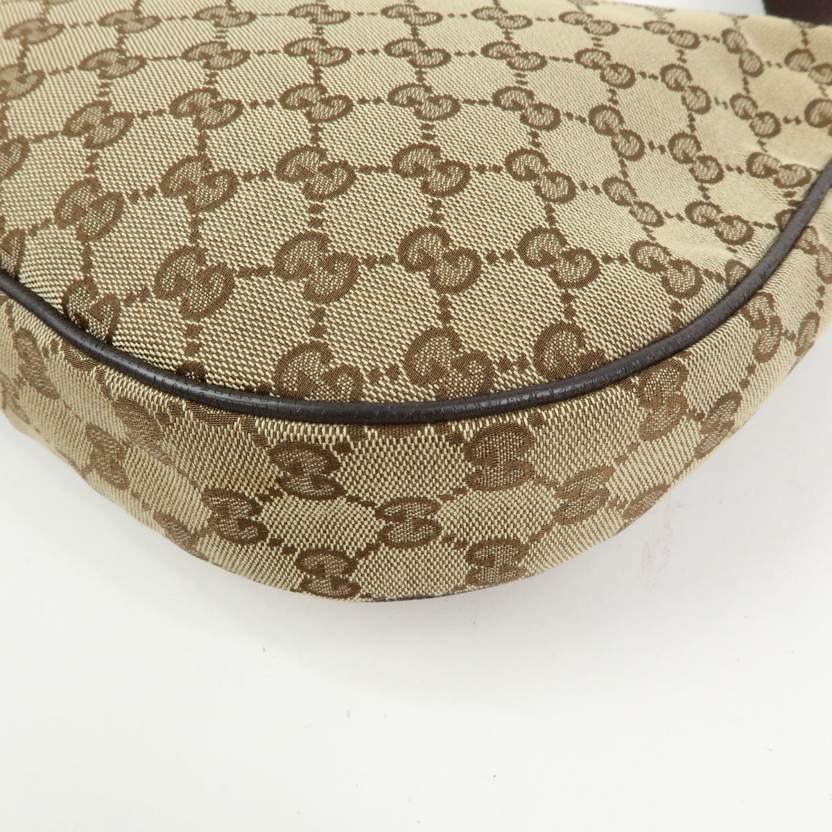 GUCCI GG Canvas Leather Shoulder Bag Crossbody Bag Beige Brown 122790
