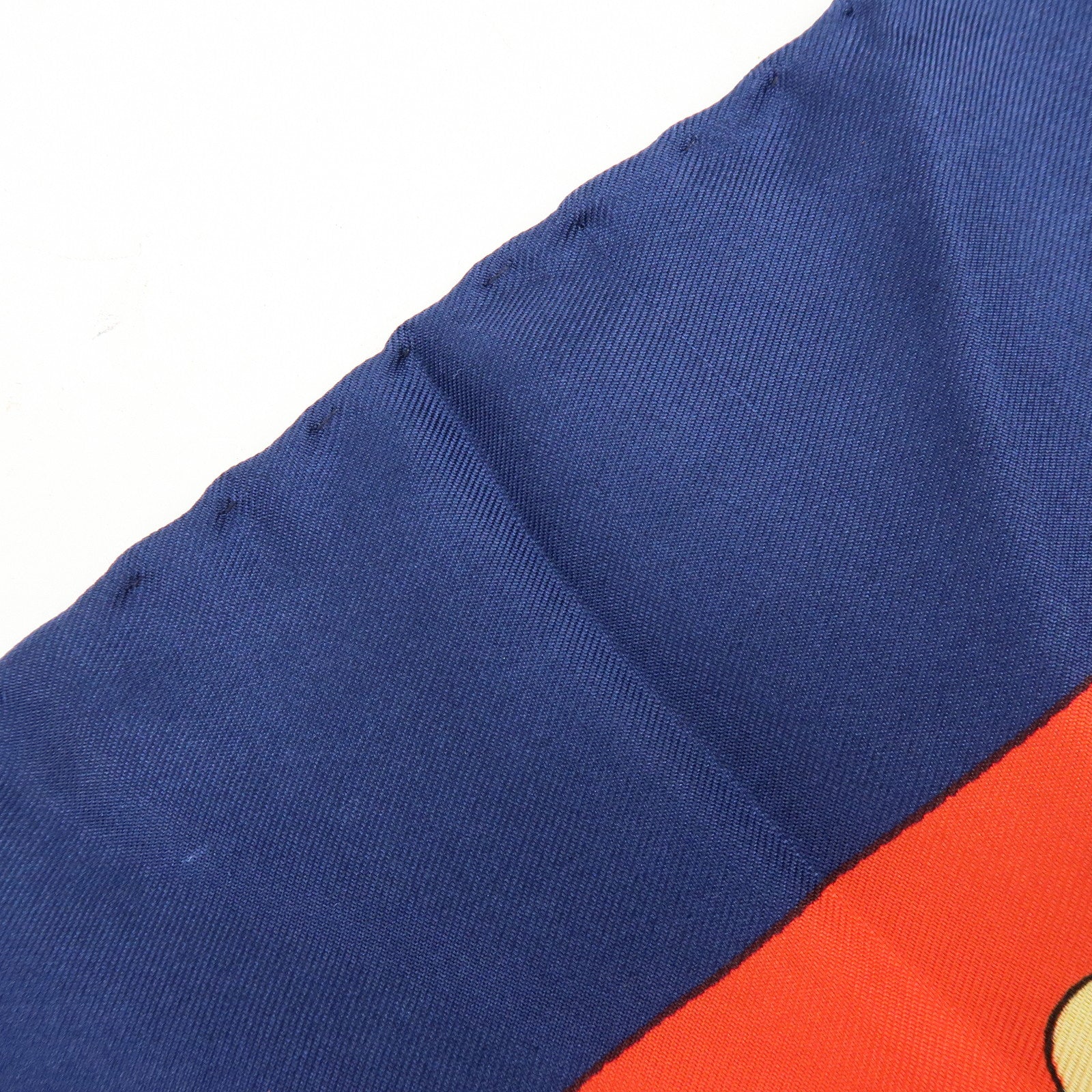 CELINE Set of 2 Silk 100% Scarf Stole Navy Red Gold