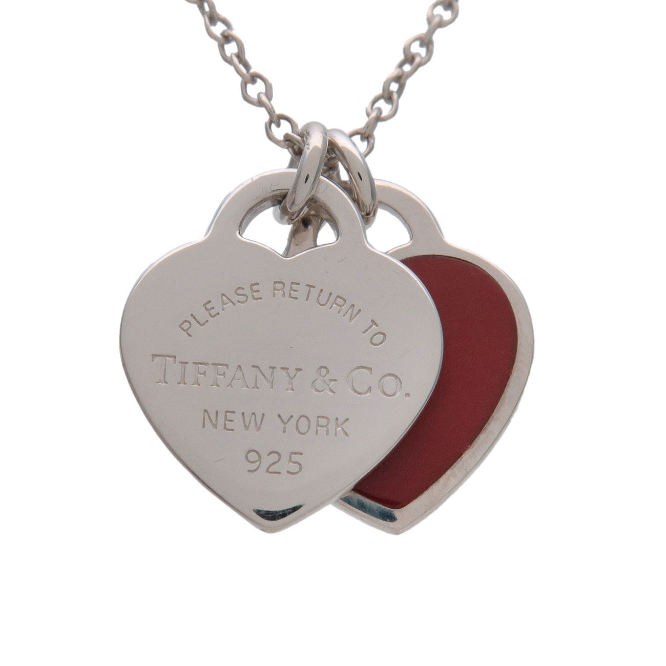 Tiffany & Co Return to Tiffany Mini Double Heart Tag Necklace SV925