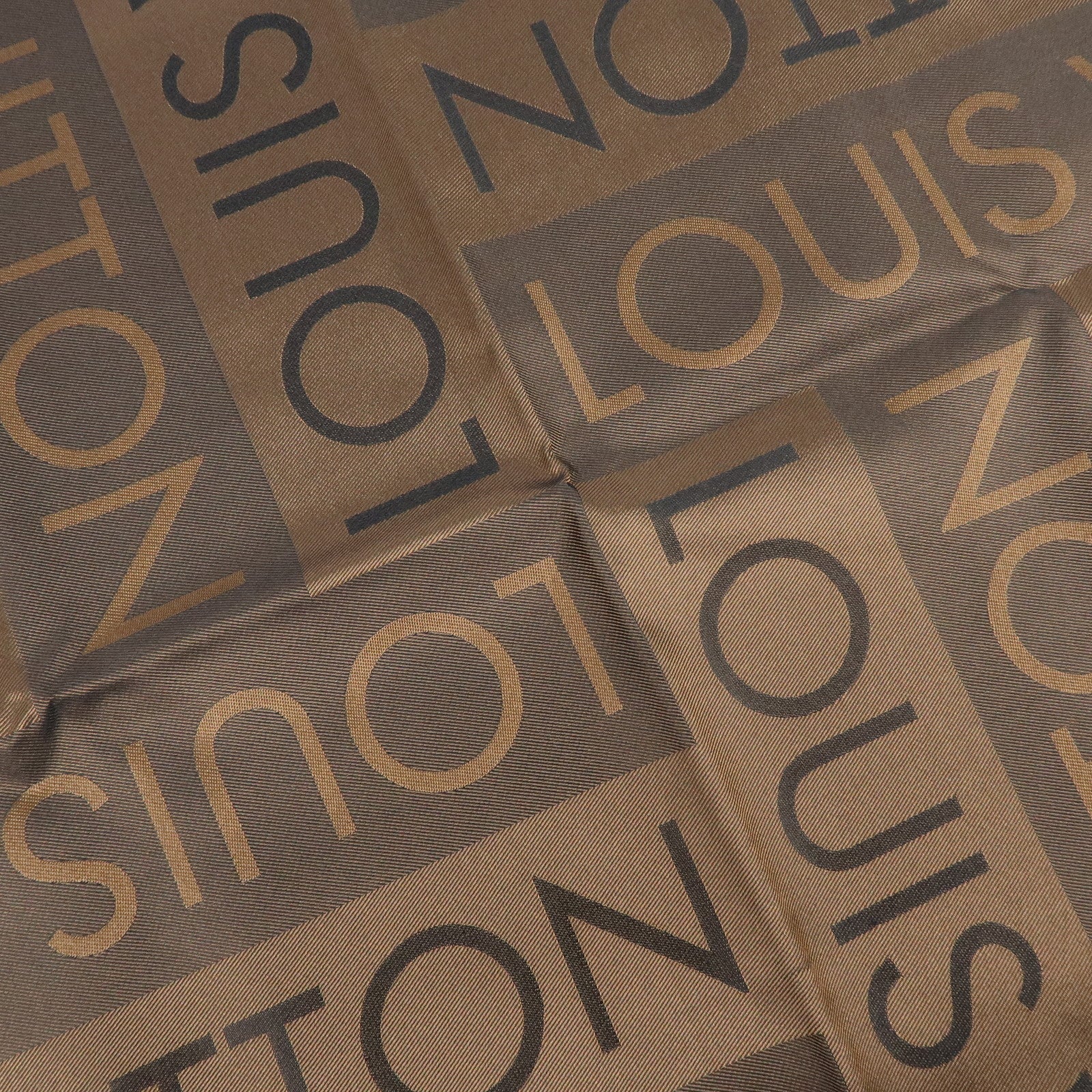 Louis Vuitton Logo Pattern Silk 100% Scarf Brown  70×70