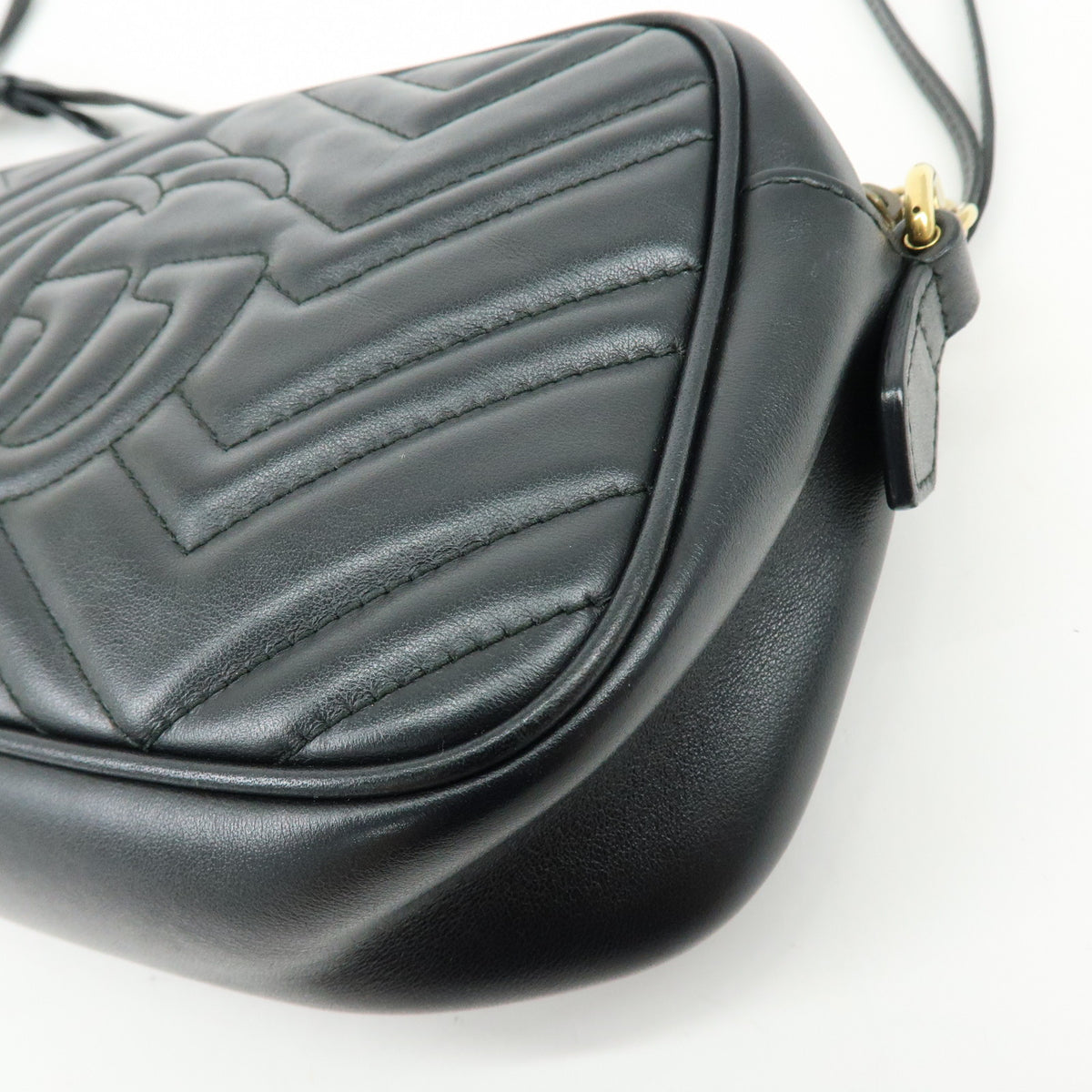 GUCCI GG Marmont Leather Shoulder Bag Crossbody Bag Black 447632