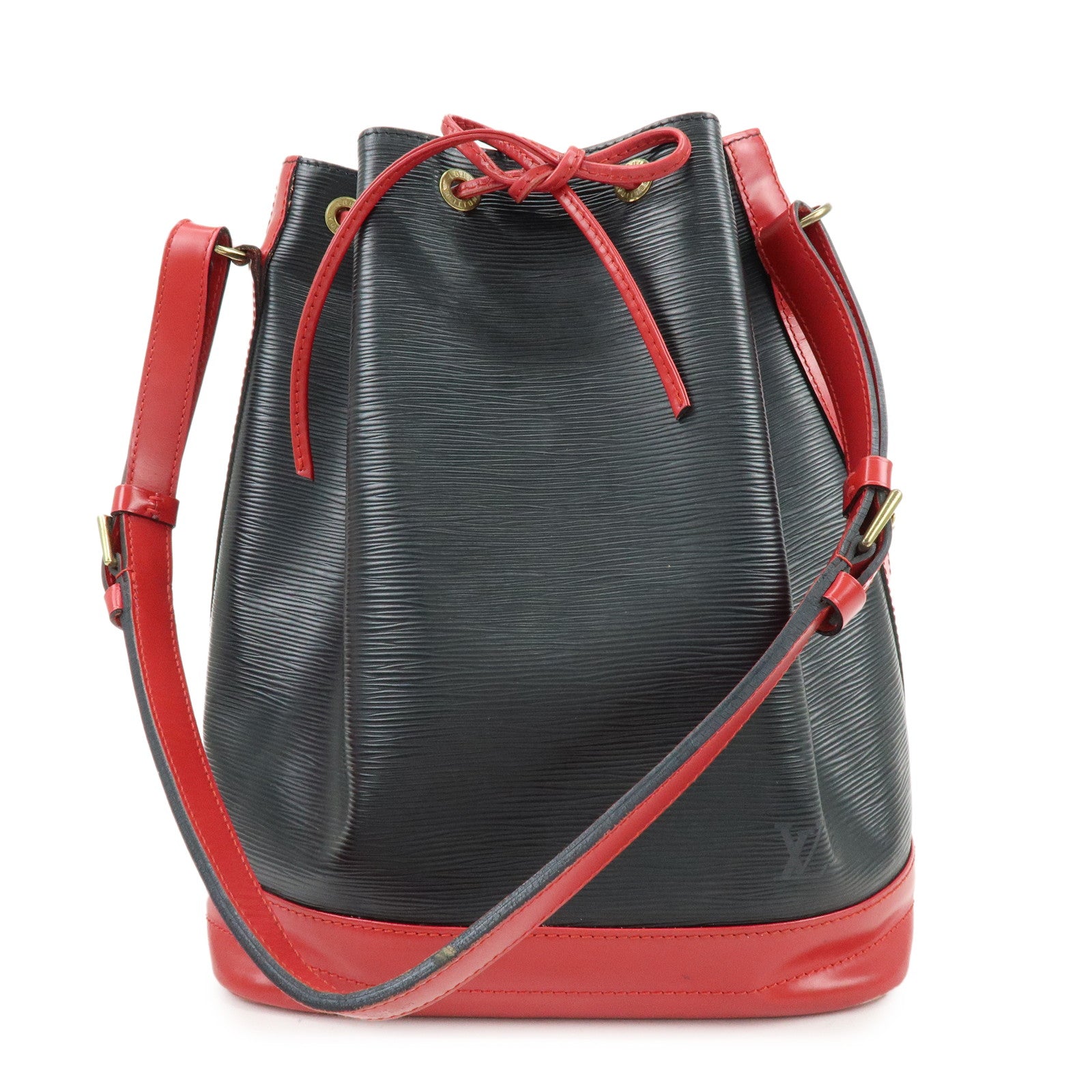 Louis Vuitton Epi Noe Leather Shoulder Bag Noir Castilian Red M44017