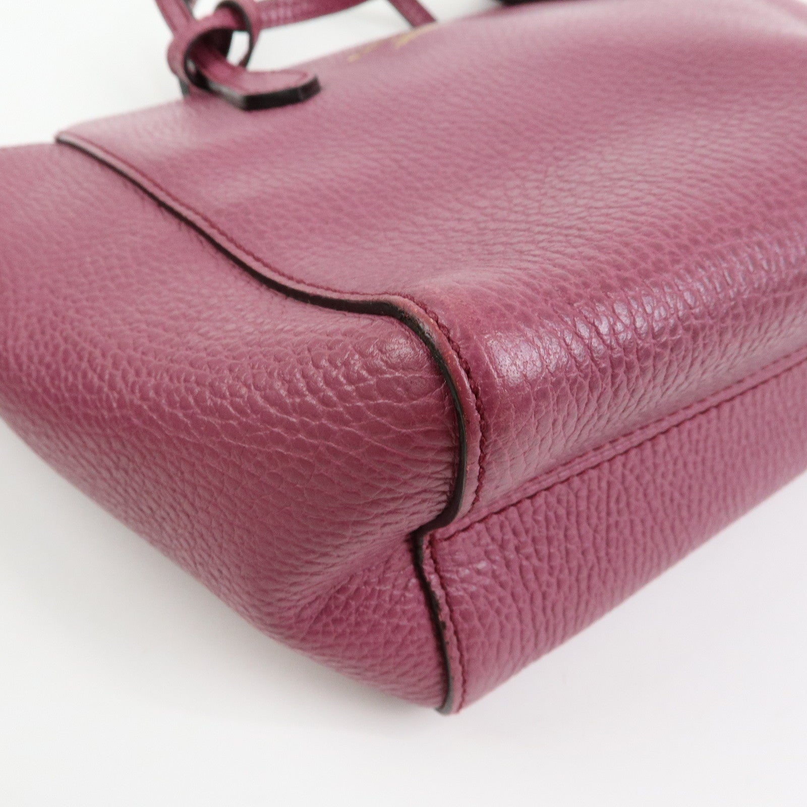 GUCCI Swing Mini Leather 2Way Bag Hand Bag Shoulder Bag Purple 368827