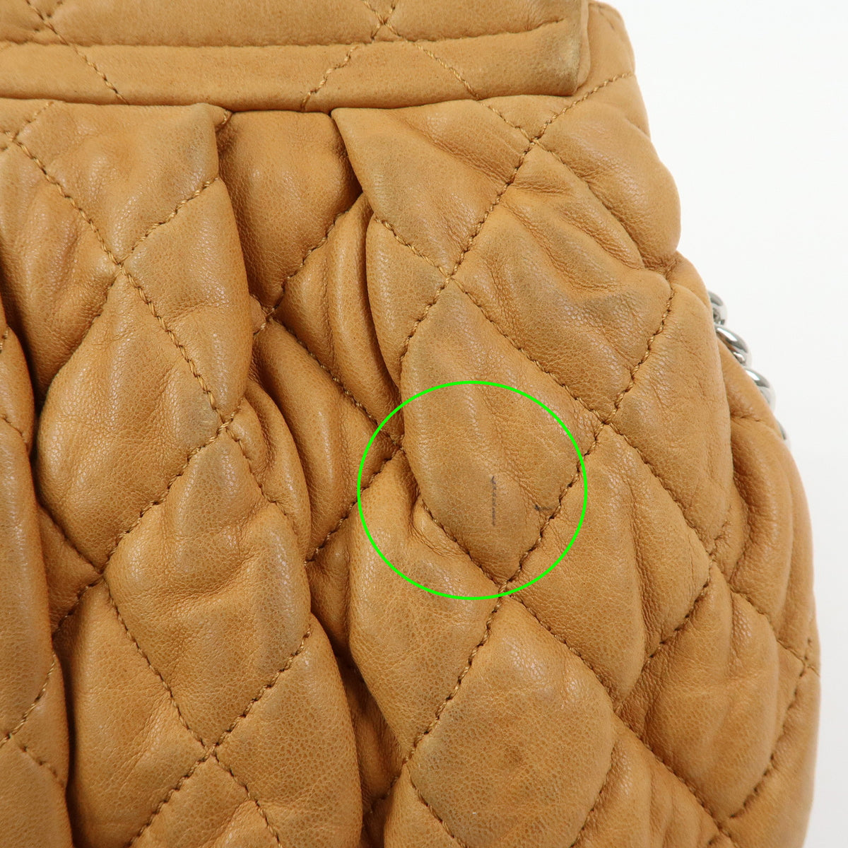 CHANEL Matelasse Luxury Line Lamb Skin Chain Shoulder Bag Brown A49889