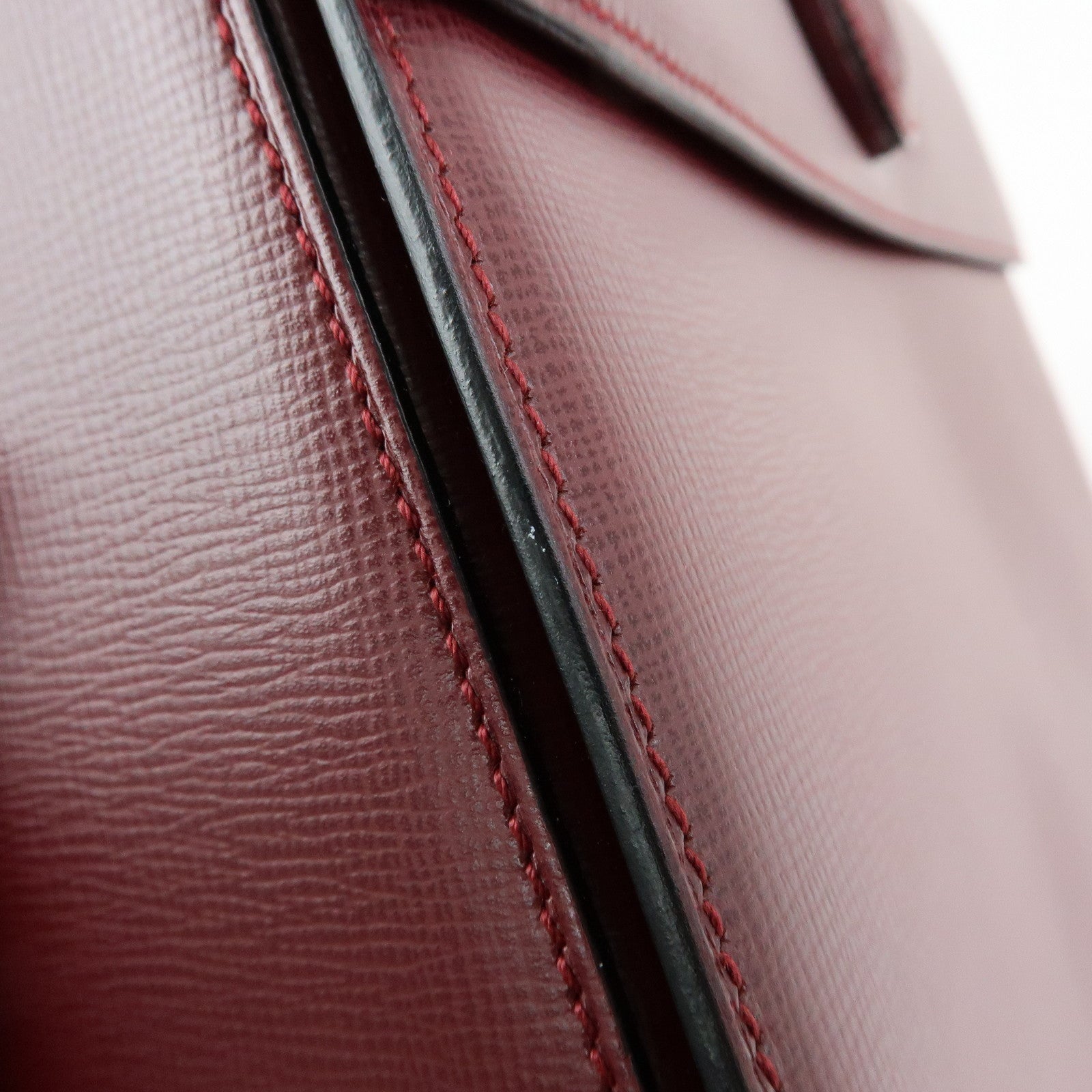 Cartier Must de Cartier Leather Top Handle Hand Bag Bordeaux