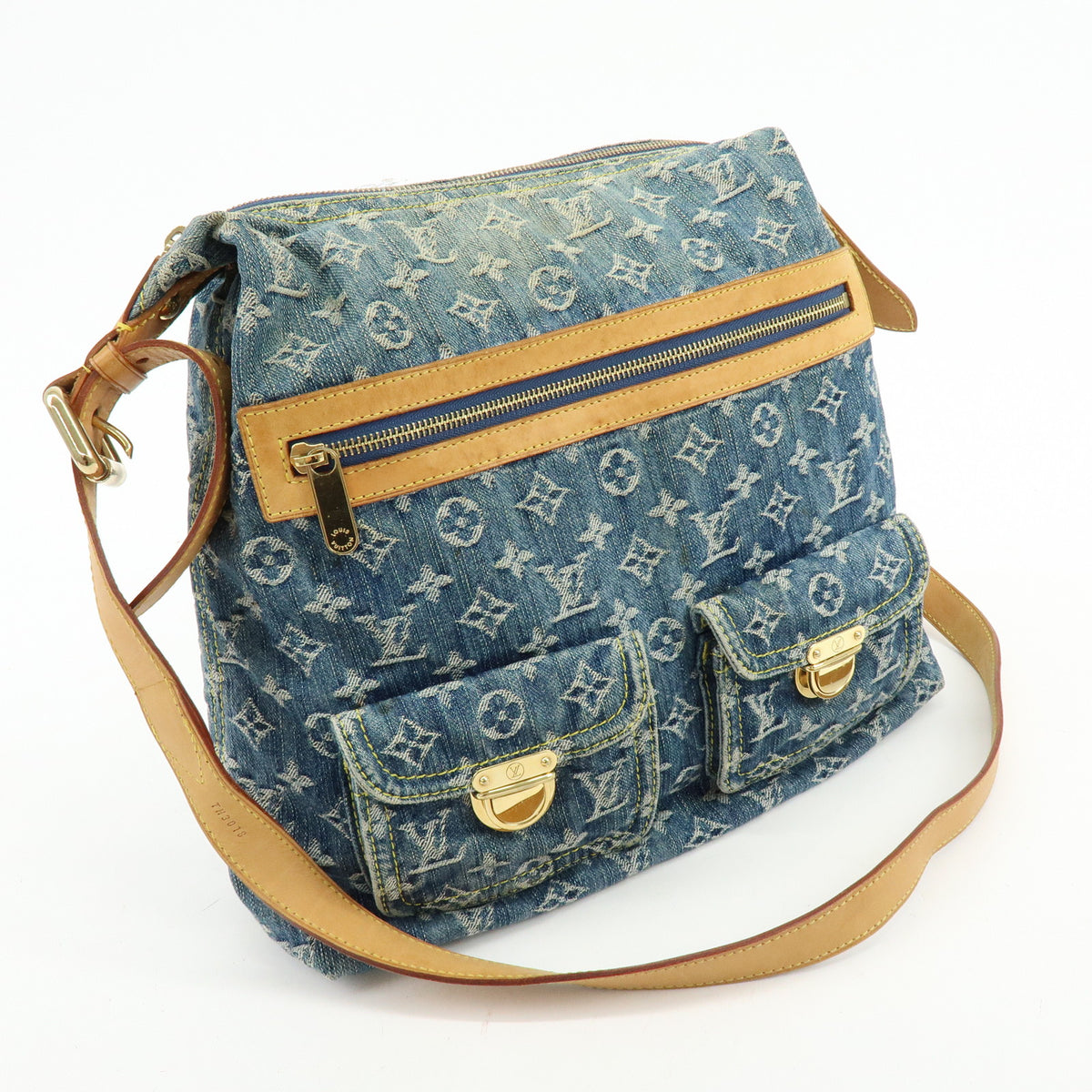 Louis Vuitton Monogram Denim Baggy GM Shoulder Bag Blue M95048