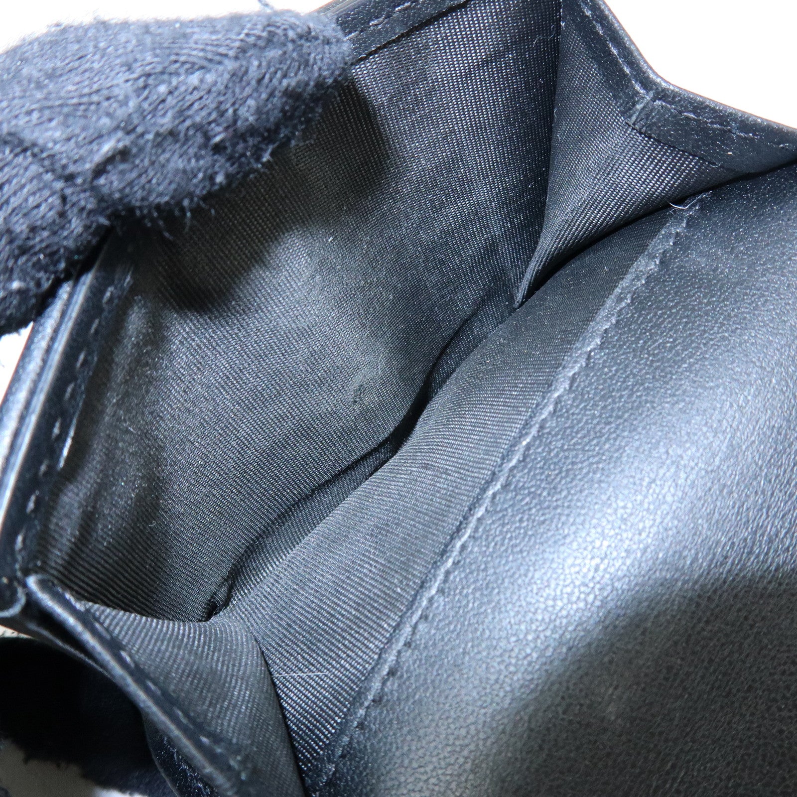 Christian Dior Cannage Leather Bi-fold Compact Wallet Black