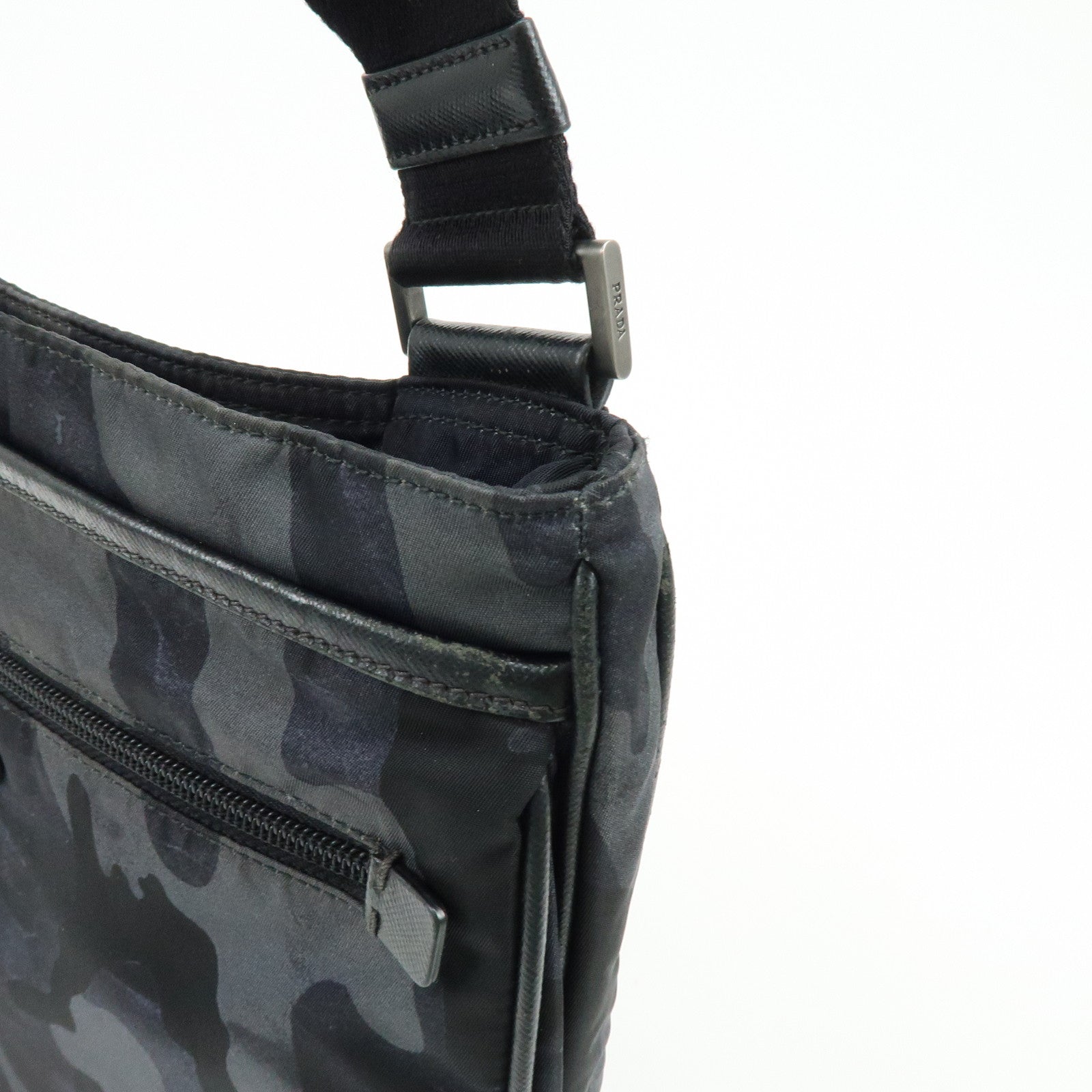 PRADA Triangle Logo Nylon Shoulder Crossbody Bag Cammoflage BR2418