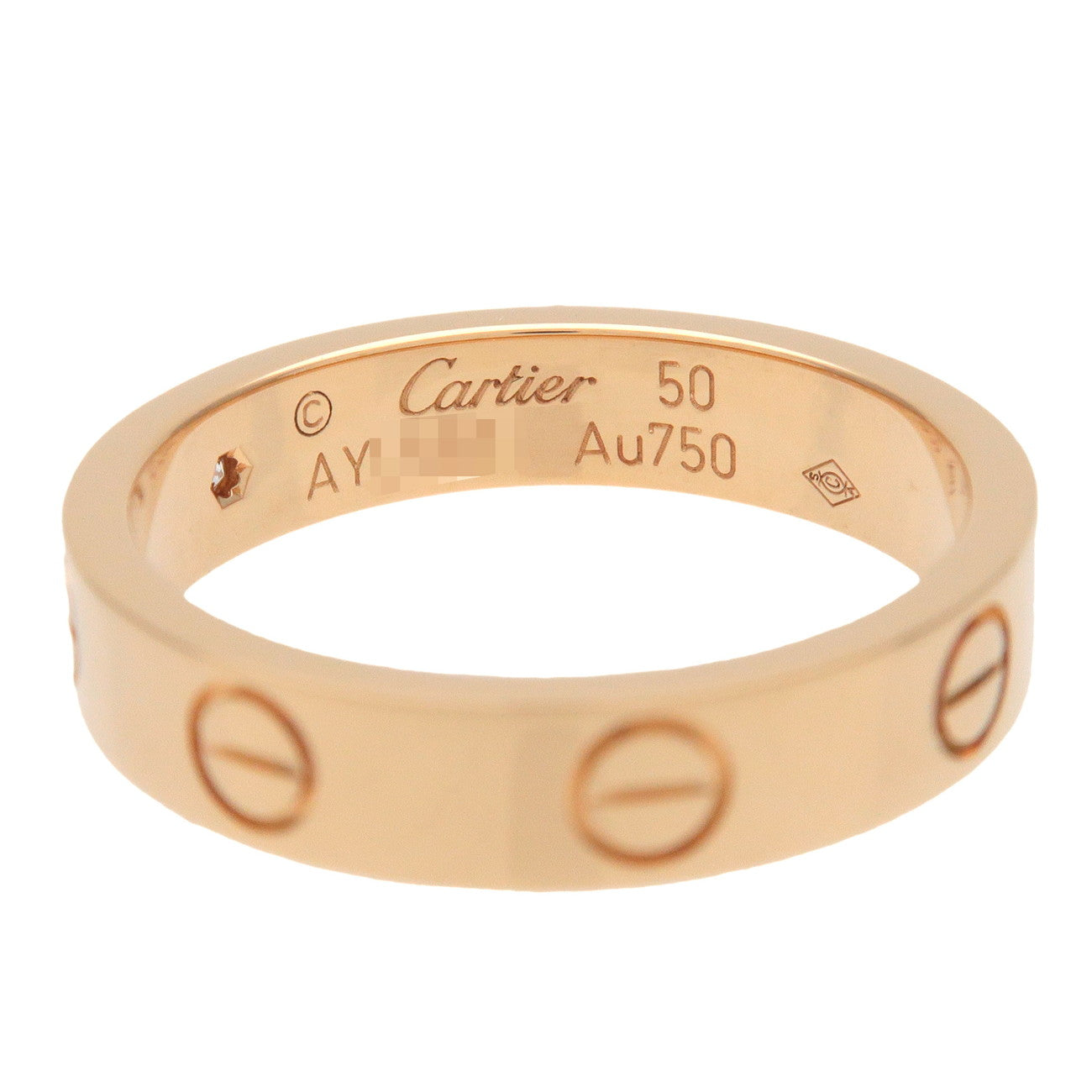 Cartier Mini Love 1P Diamond Ring K18 750YG #50 US5.25 EU50 HK11