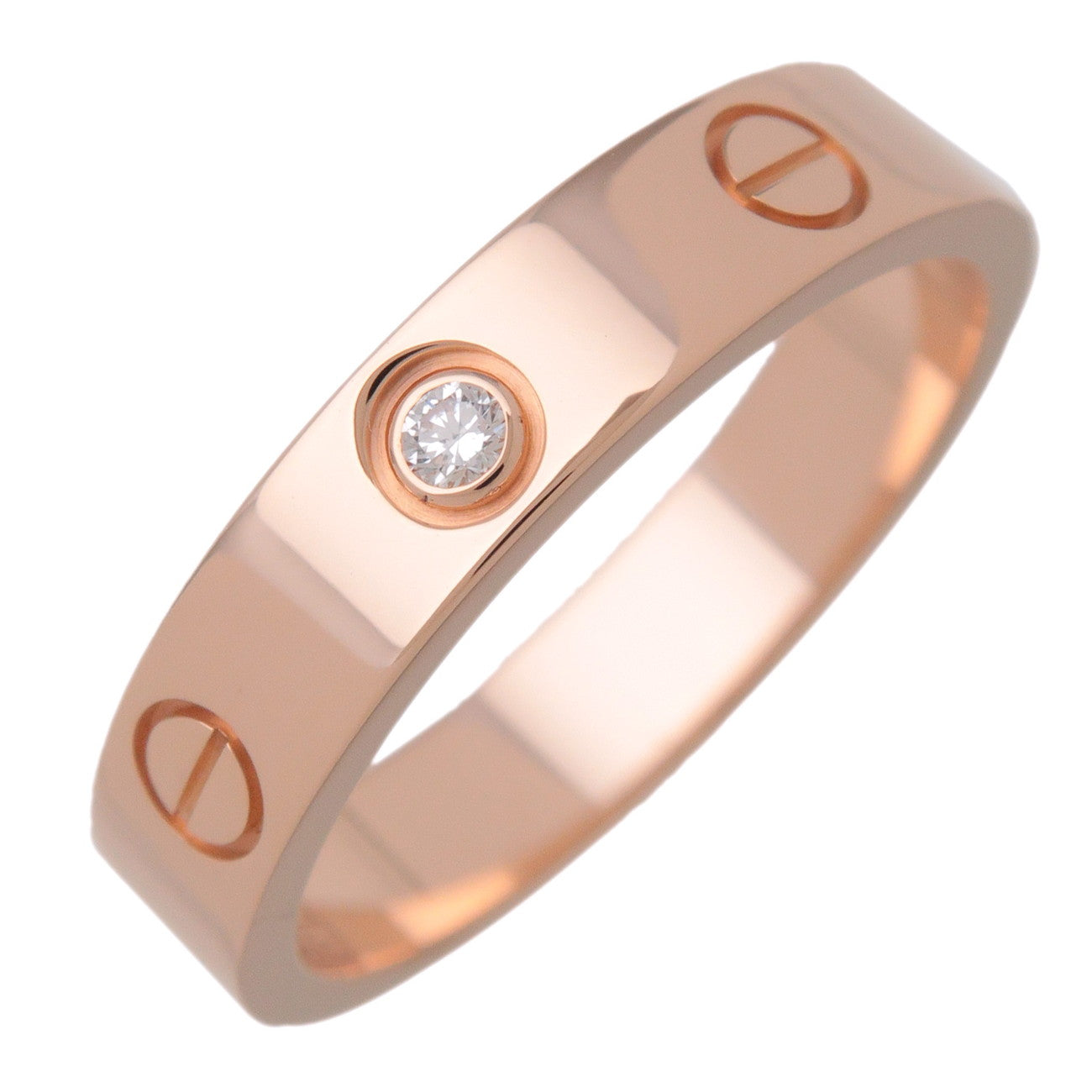 Cartier Mini Love 1P Diamond Ring K18 750PG #53 US6.5 EU53 HK14