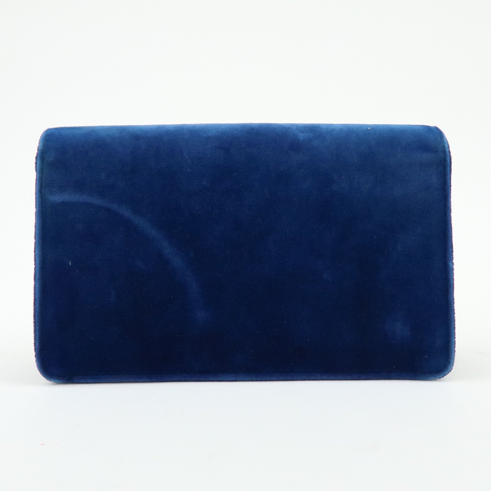 GUCCI Broadway Velvet Shoulder Bag Crossbody Bag Bijou Logo Navy 544242