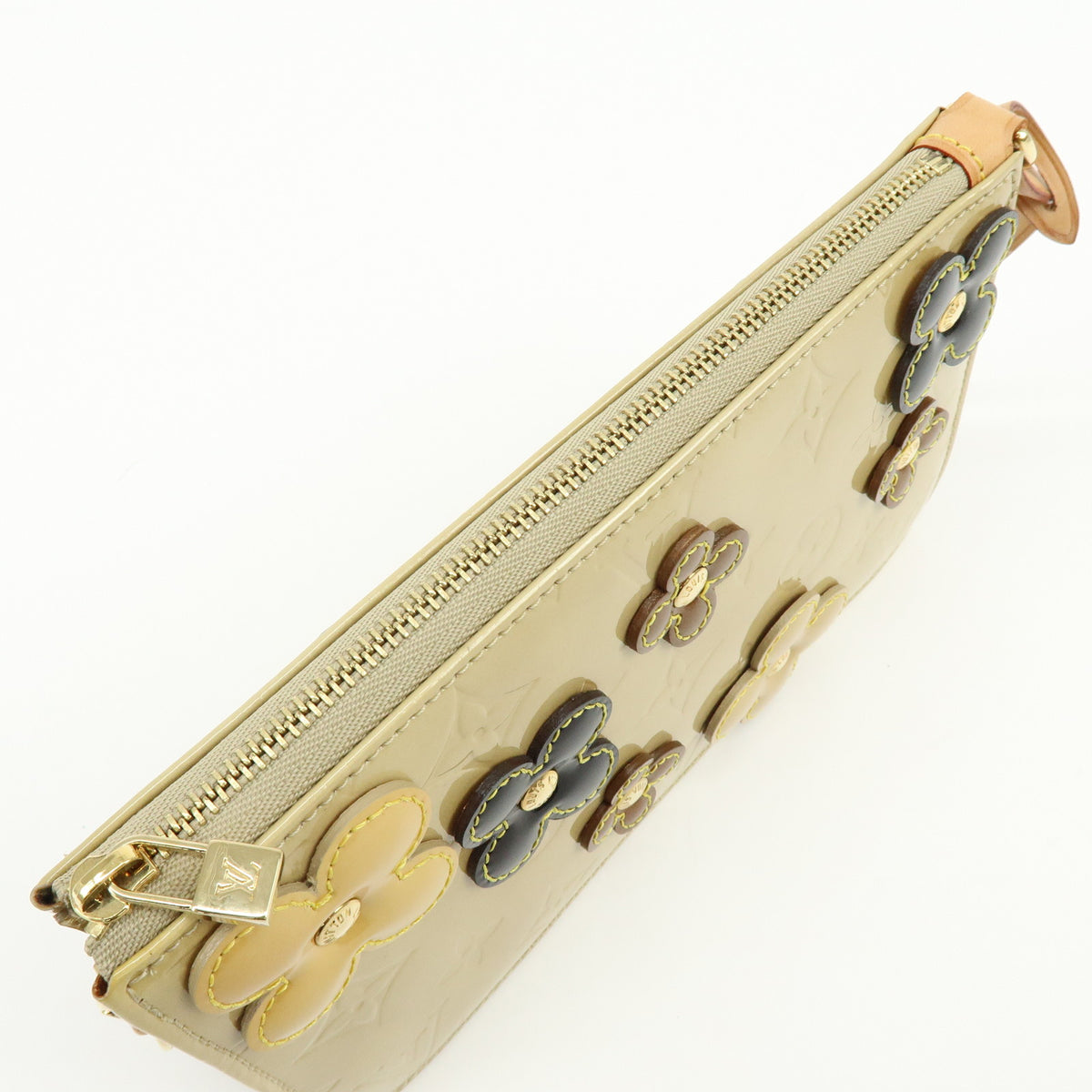 Louis Vuitton Monogram Vernis Flower Lexington Hand Bag Beige M92246