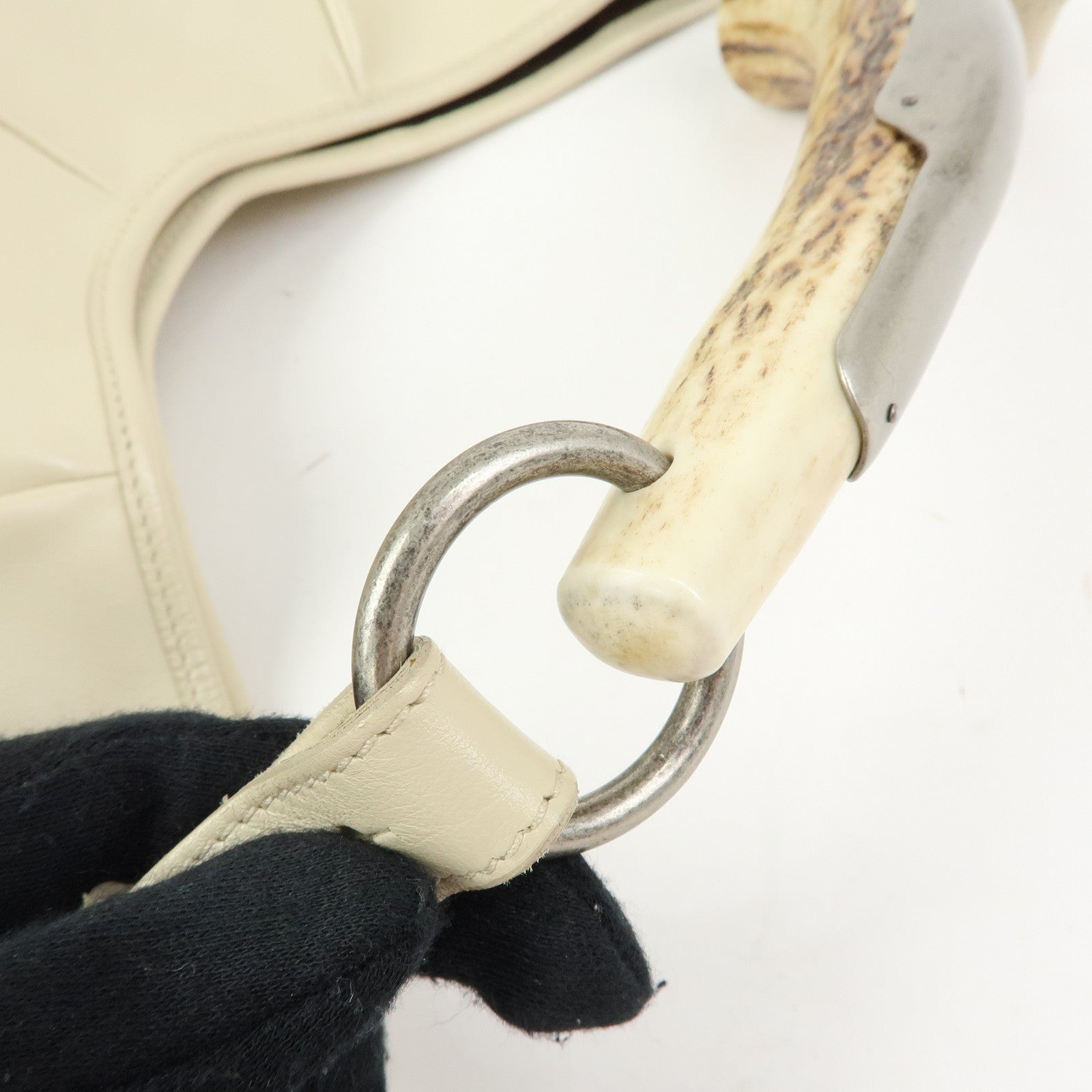YVES SAINT LAURENT PARIS Mombasa Shoulder Bag Horn Handle 95363
