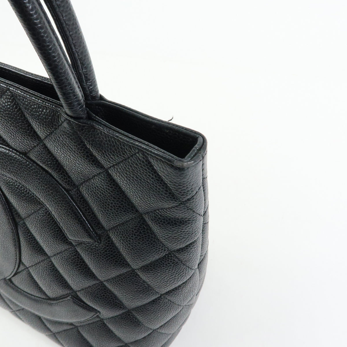 CHANEL Medallion Matelasse COCO Mark Tote Bag Hand Bag Black A01804