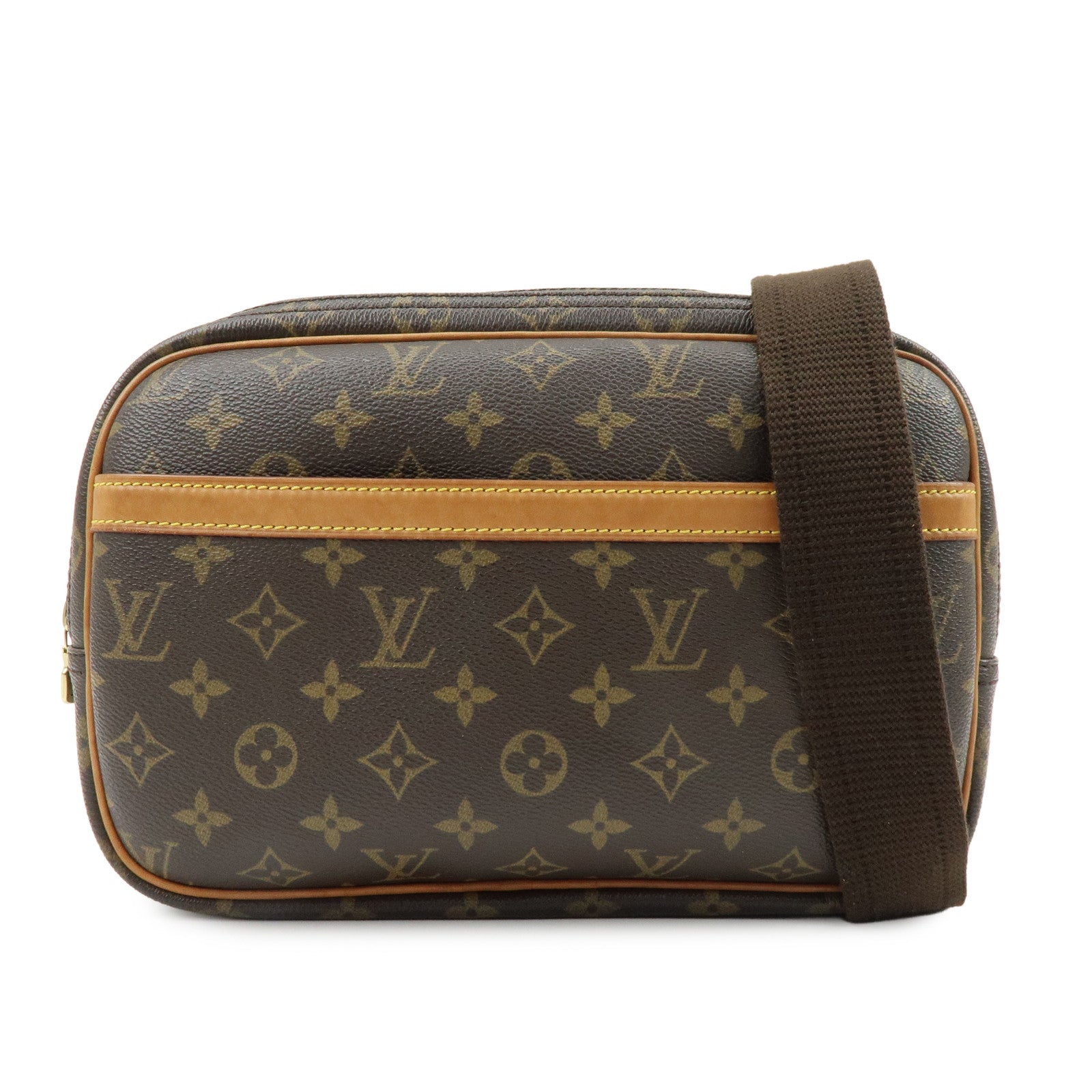 Louis Vuitton Monogram Reporter PM Shoulder Crossbody Bag Brown M45254