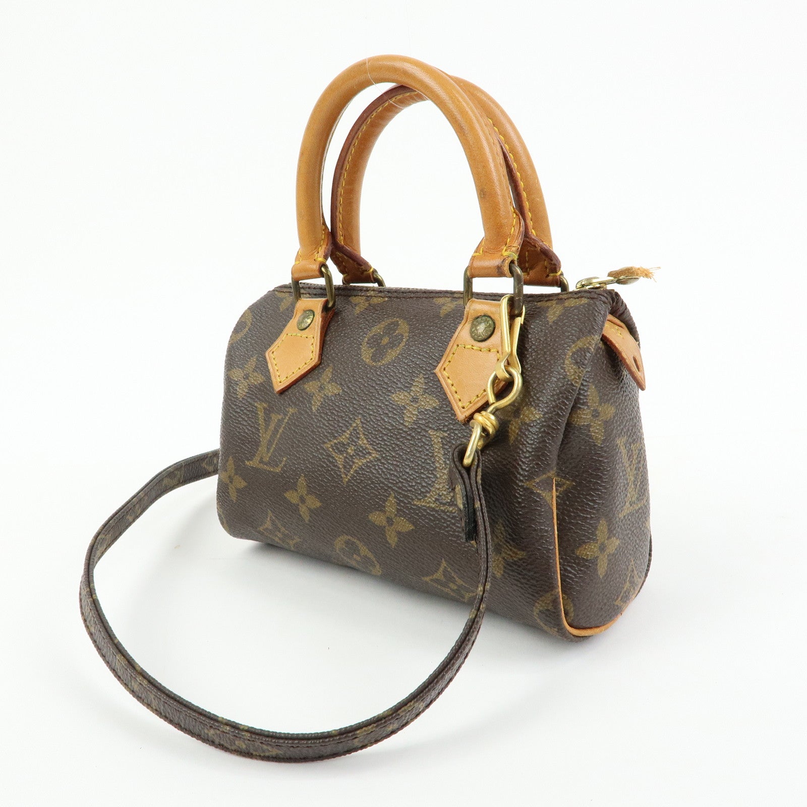 Louis Vuitton Monogram Canvas Mini Speedy Hand Bag & Strap M41534