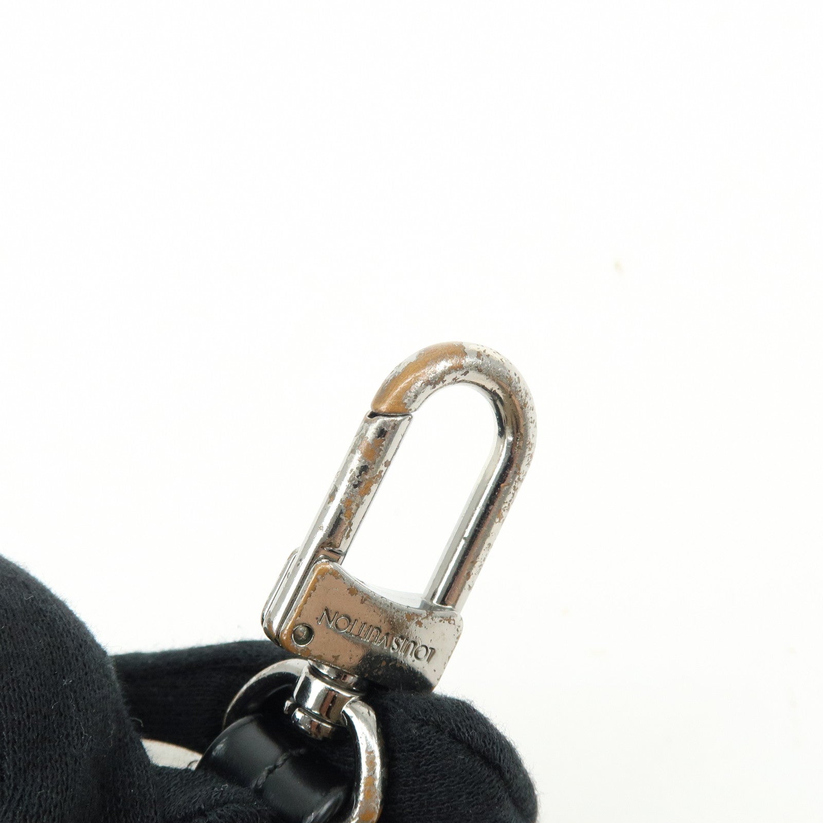 Louis Vuitton Monogram Eclips Porte Cles Cloche Key Charm Black M63620