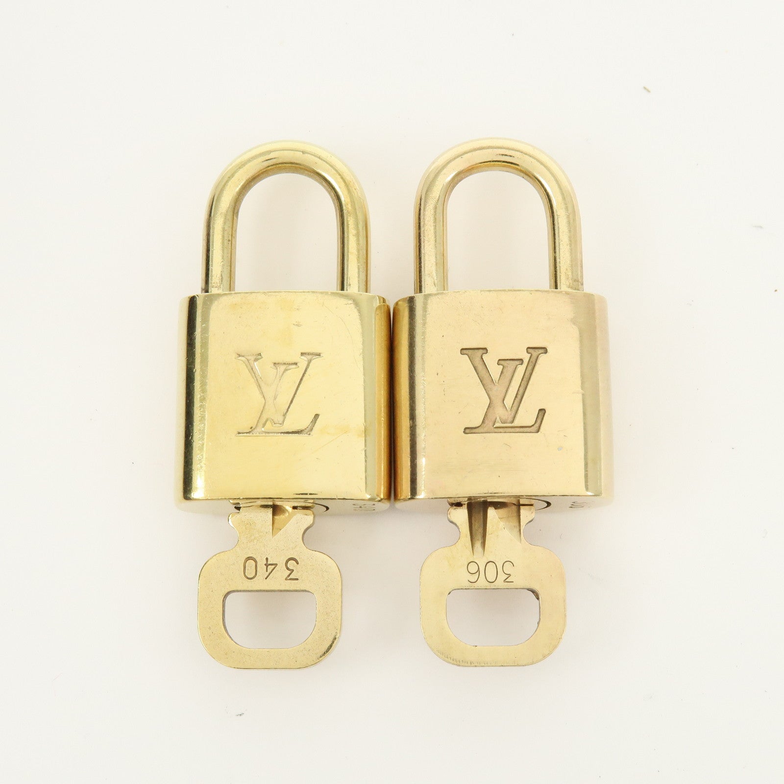 Louis Vuitton Lot of 10 Lock & Key Cadena Key Lock Gold
