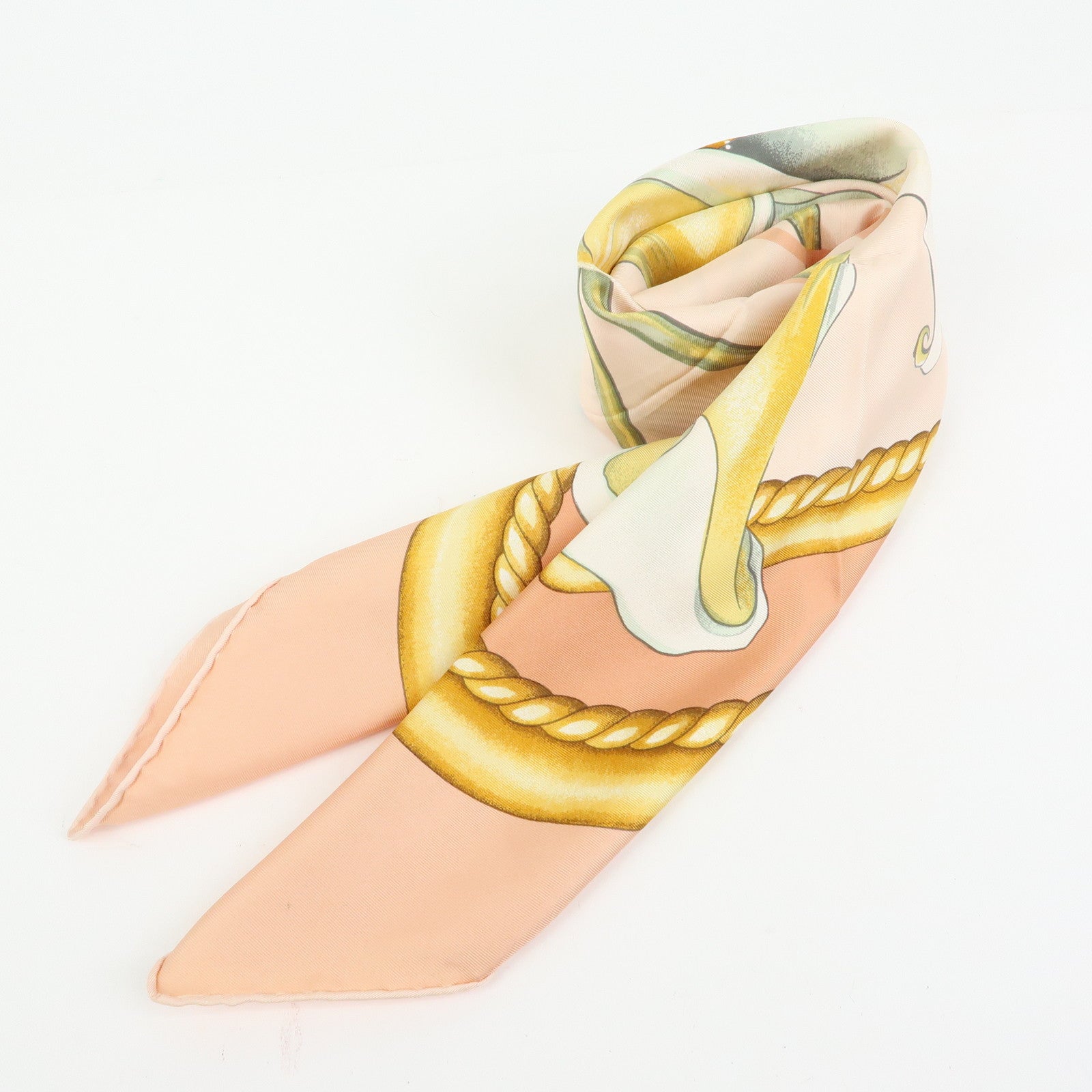 Chloe Silk100% Flower Print Scarf Shawl Pink Beige
