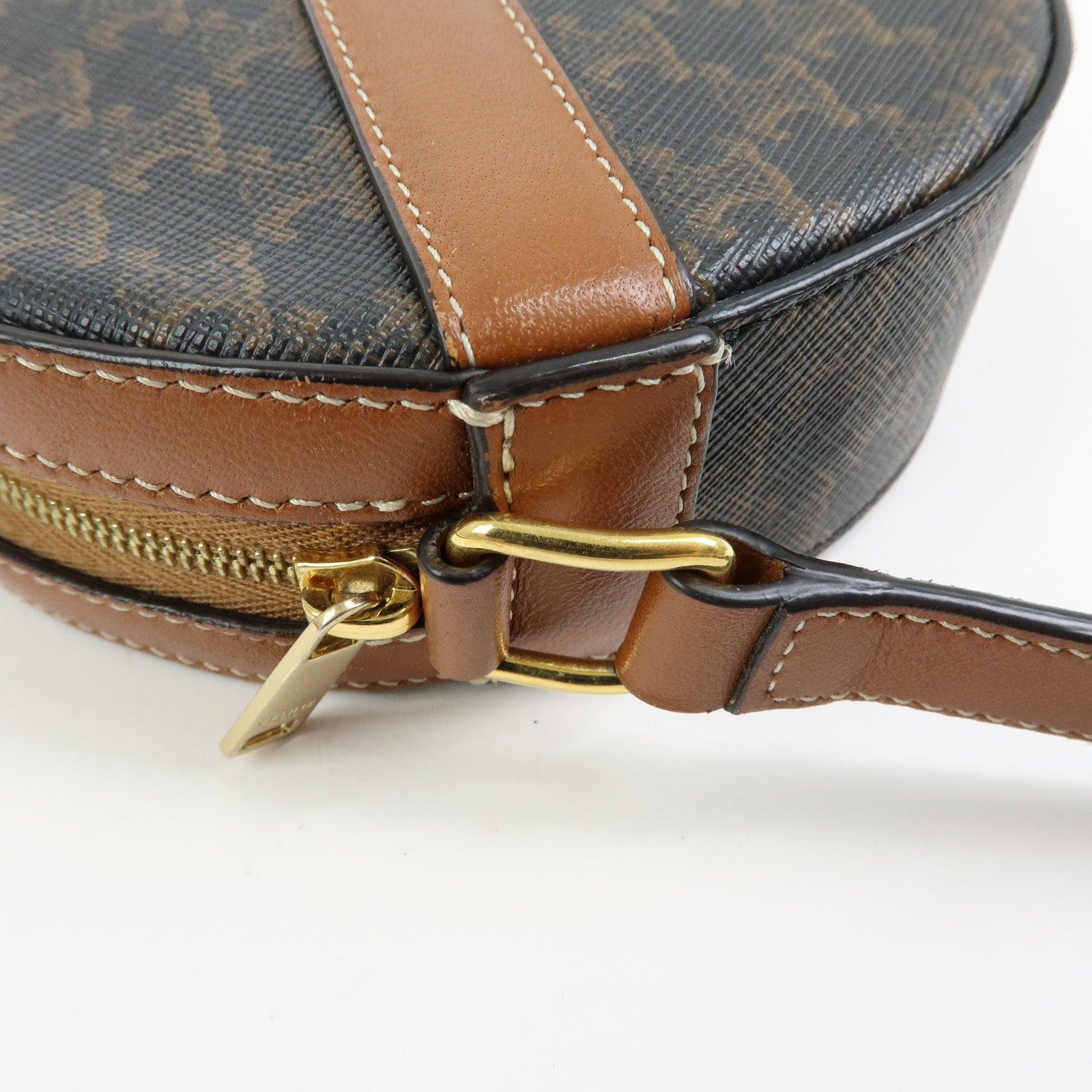 CELINE Triomphe PVC Leather Shoulder Bag Crossbody Bag Brown