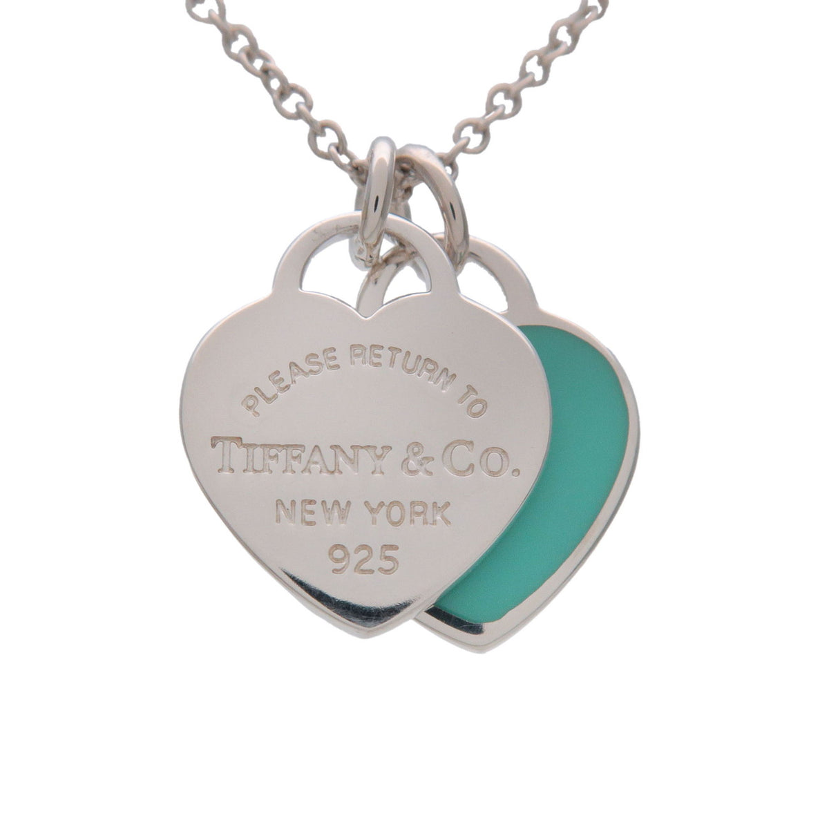 Tiffany & Co Return to Tiffany Mini Double Heart Tag Necklace SV925