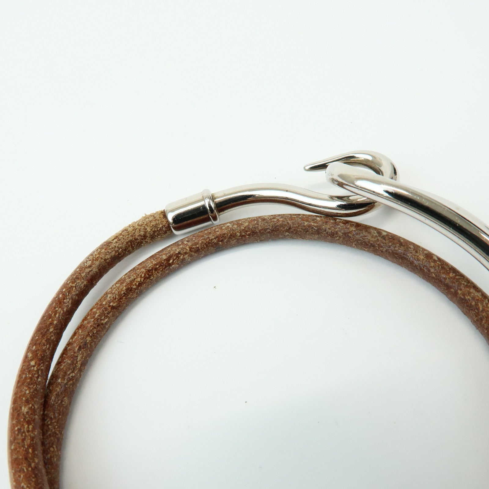 HERMES Set of 2 Jumbo Choker Jumbo Double Choker Leather Bracelet
