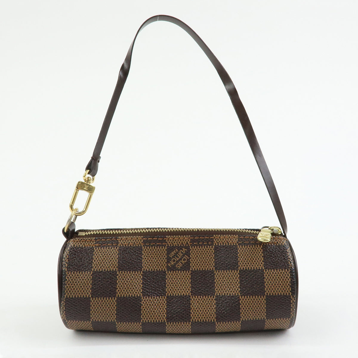 Louis Vuitton Damier Canvas Leather Mini Pouch for Papillon Bag Brown