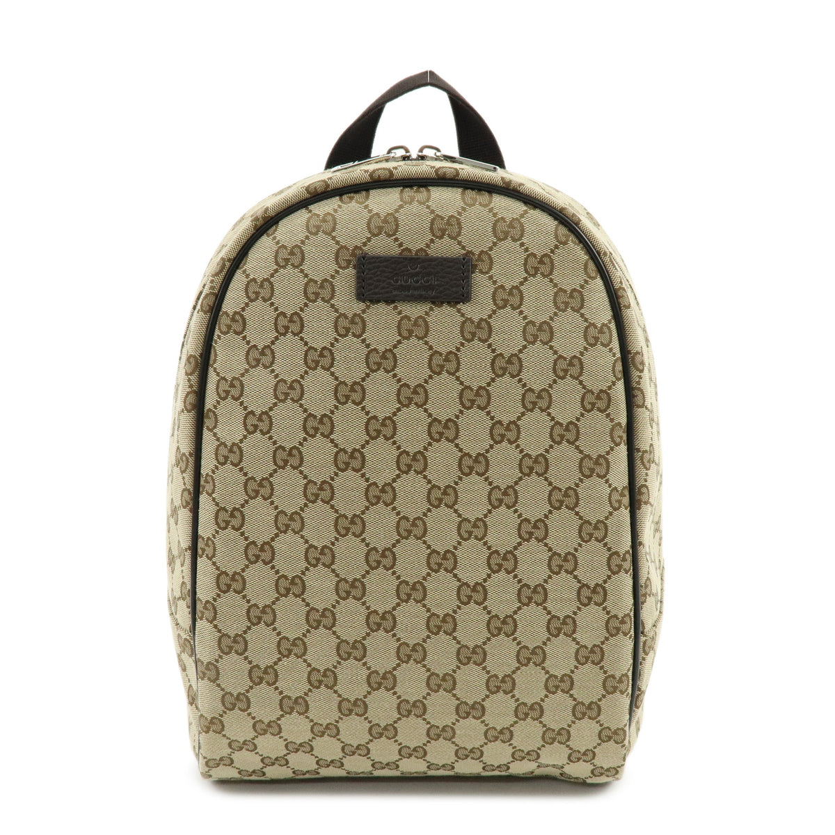 GUCCI GG Canvas Leather Backpack Rucksack Brown 449906